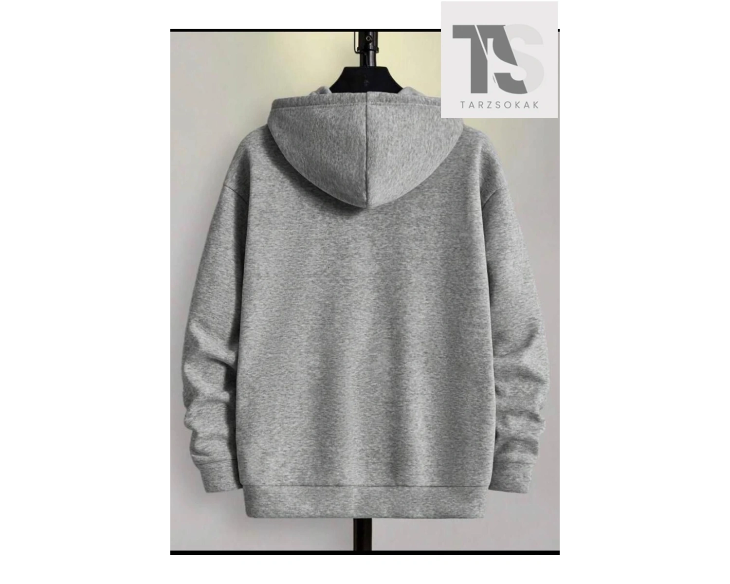 Oversize Unisex Gri İskelet Baskılı