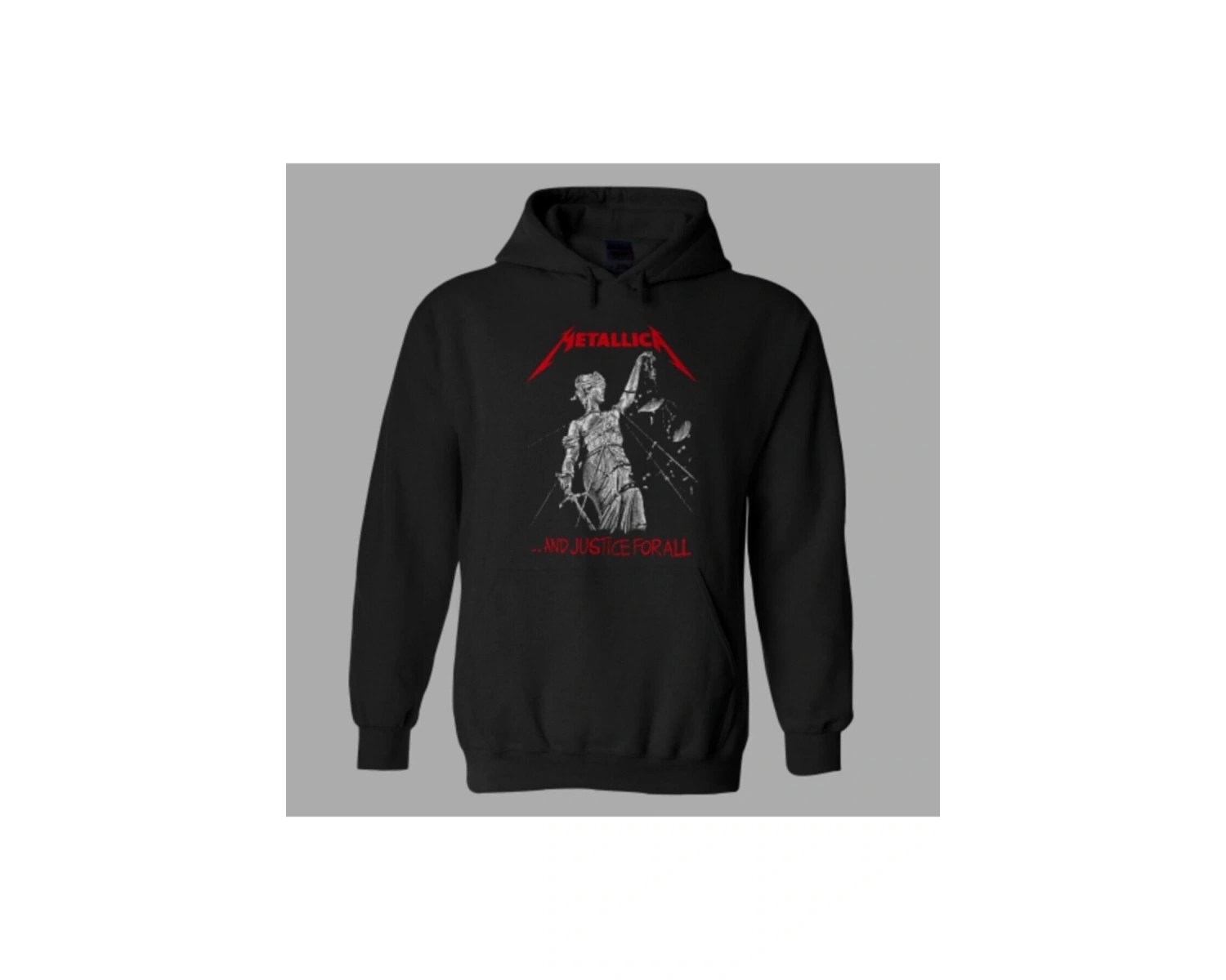 Oversize Unisex Siyah Metallica And Justice For All Hoodie