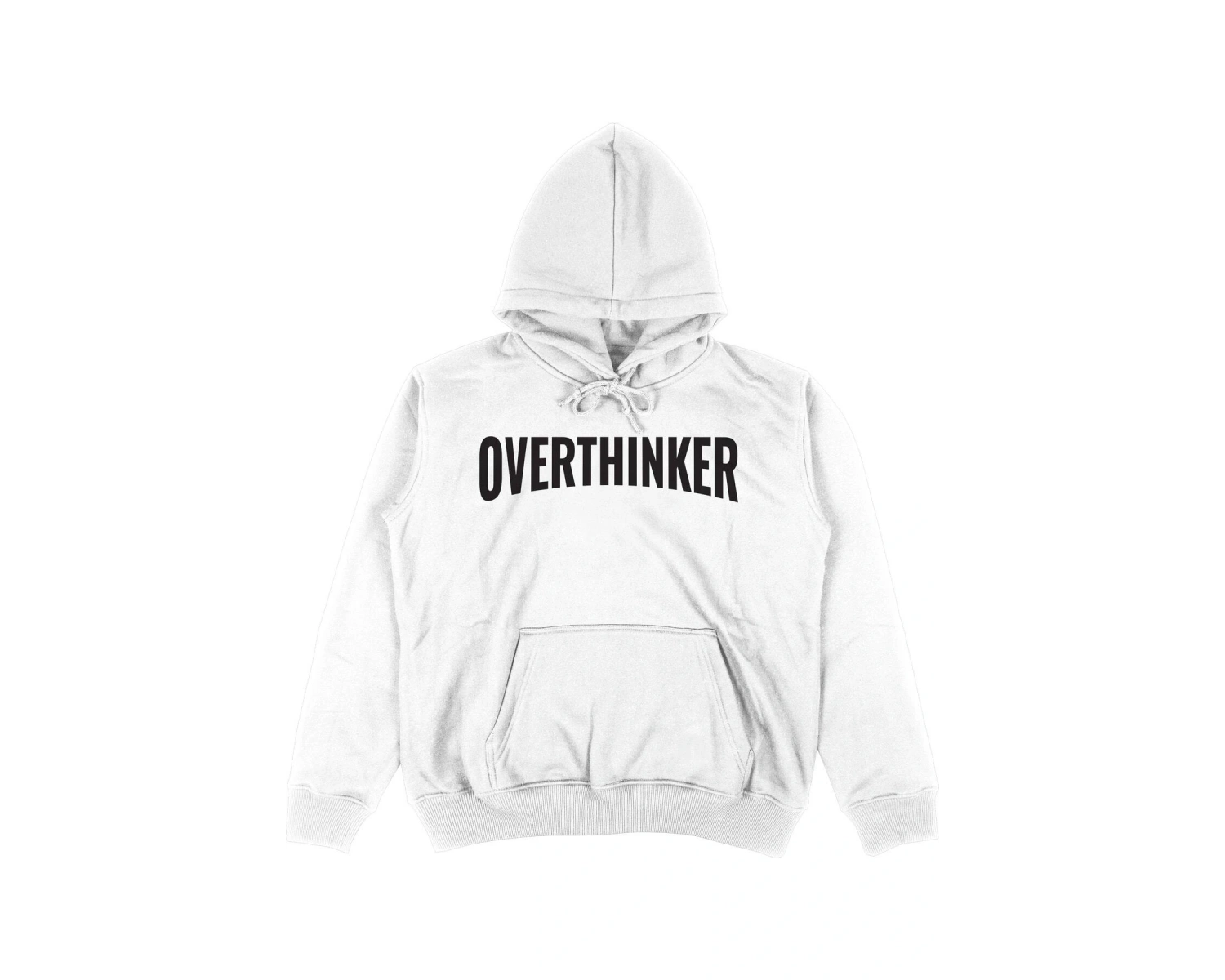 Overthinker Beyaz Oversize Unisex Kapüşonlu Sweatshirt Hoodie