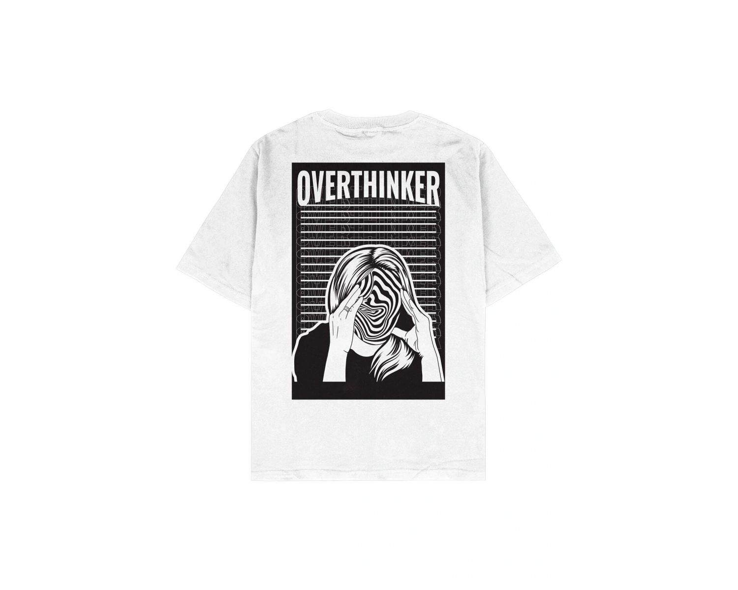 Overthinker Beyaz Oversize Unisex T-shirt