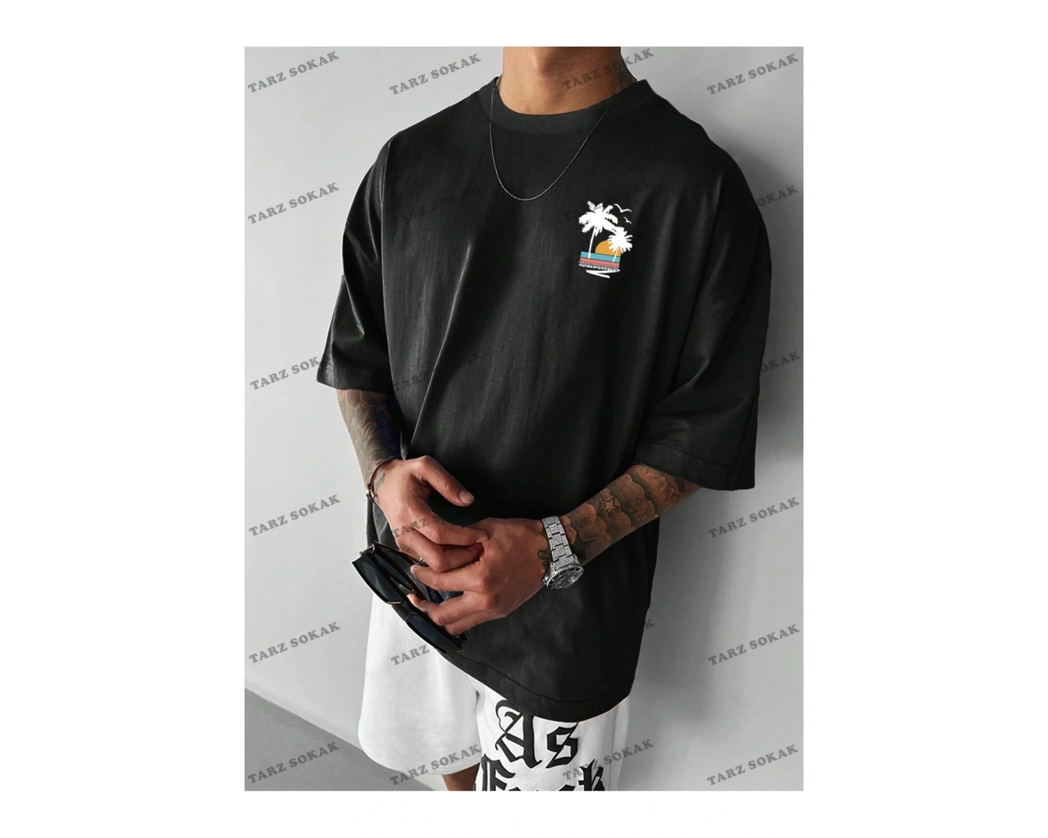 Palmiye  BASKISIZ Baskılı Oversize Kalıp Unisex T-shirt