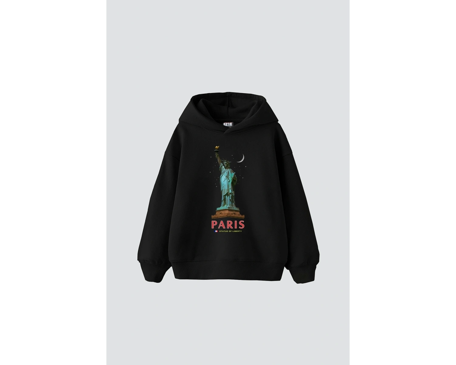 Parıs State Of Lıberty Baskılı Oversize Unisex Beyaz