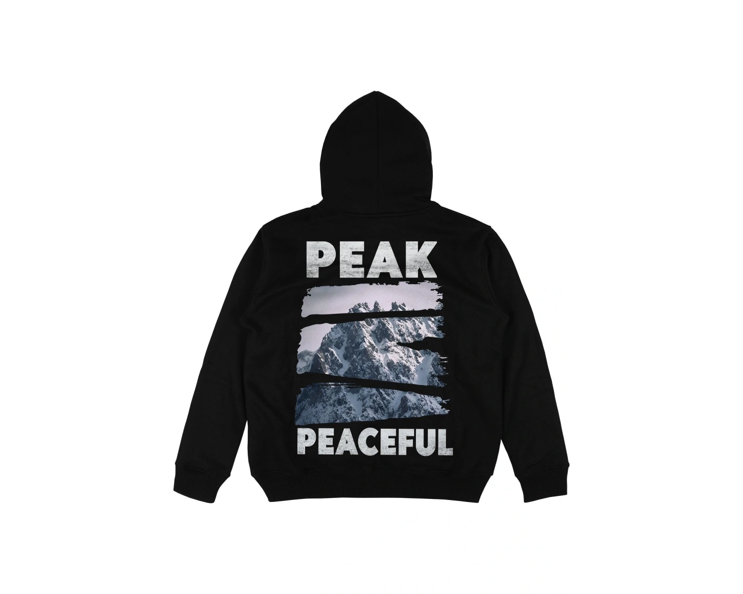 Peak Peace Siyah Oversize Unisex Kapüşonlu Sweatshirt Hoodie