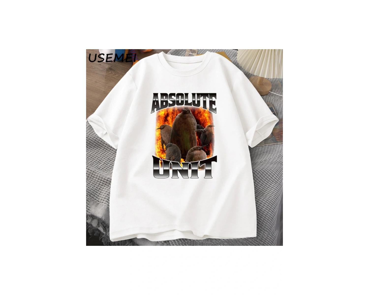 Pesto The Penguin Absolute Unit Tshirts Rap Fire Style Viral Meme Pop Culture Mens T-Shirt C 3008