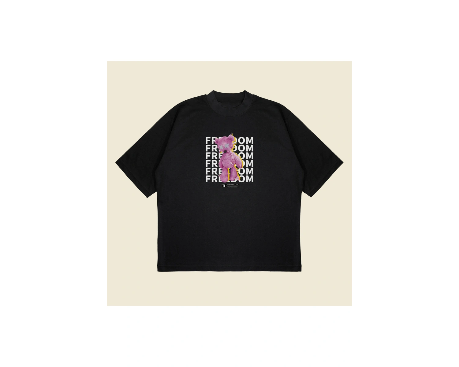 Pink Anarchy Baskılı Oversize Unisex Pamuklu Nefes Alan Kalın Kumaşlı