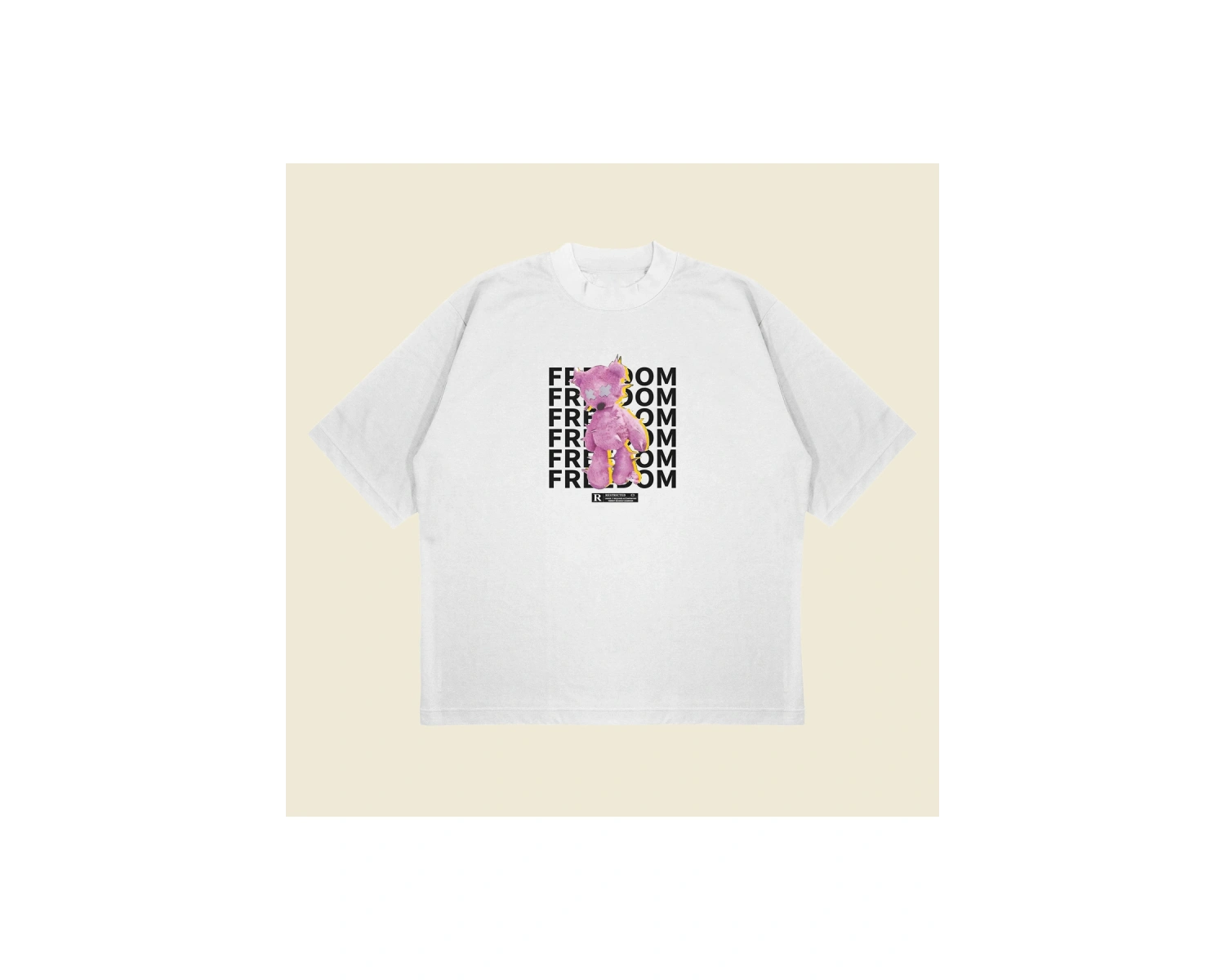 Pink Anarchy Baskılı Oversize Unisex Pamuklu Nefes Alan Kalın Kumaşlı