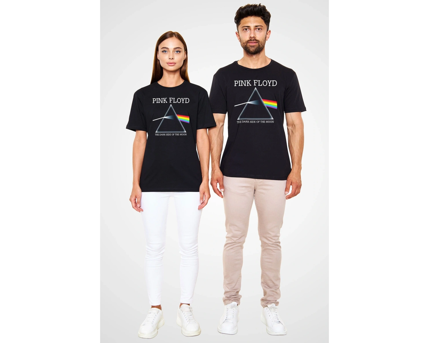 Pink Floyd Baskılı Unisex Beyaz Tişört