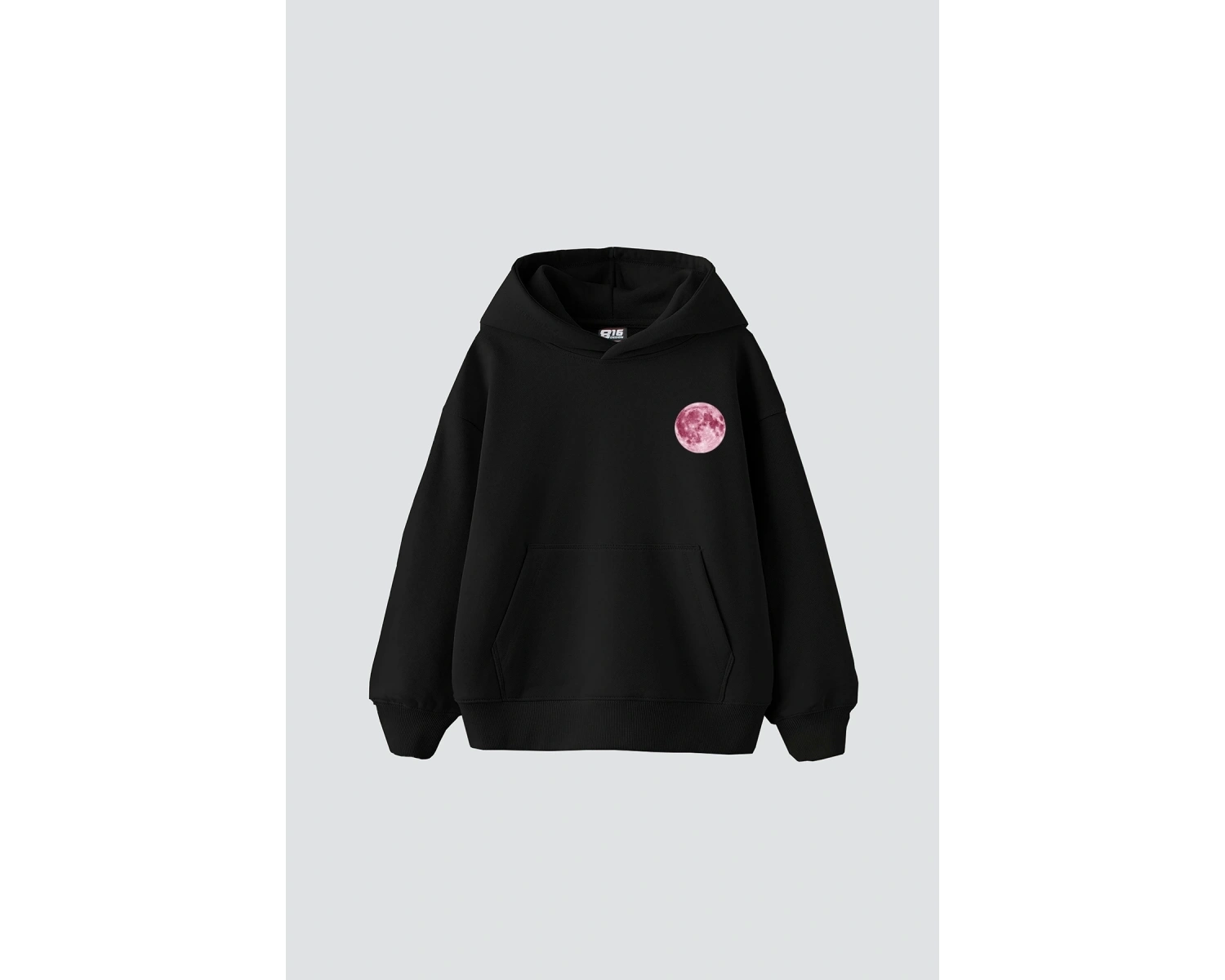 Pink Moon Baskılı Oversize Unisex Beyaz