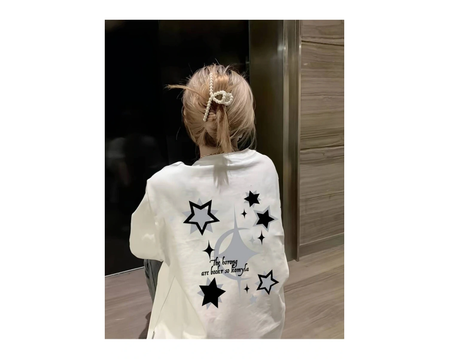 Pinterest Yıldız (Star) Baskılı Oversize Unisex Kısa Kollu