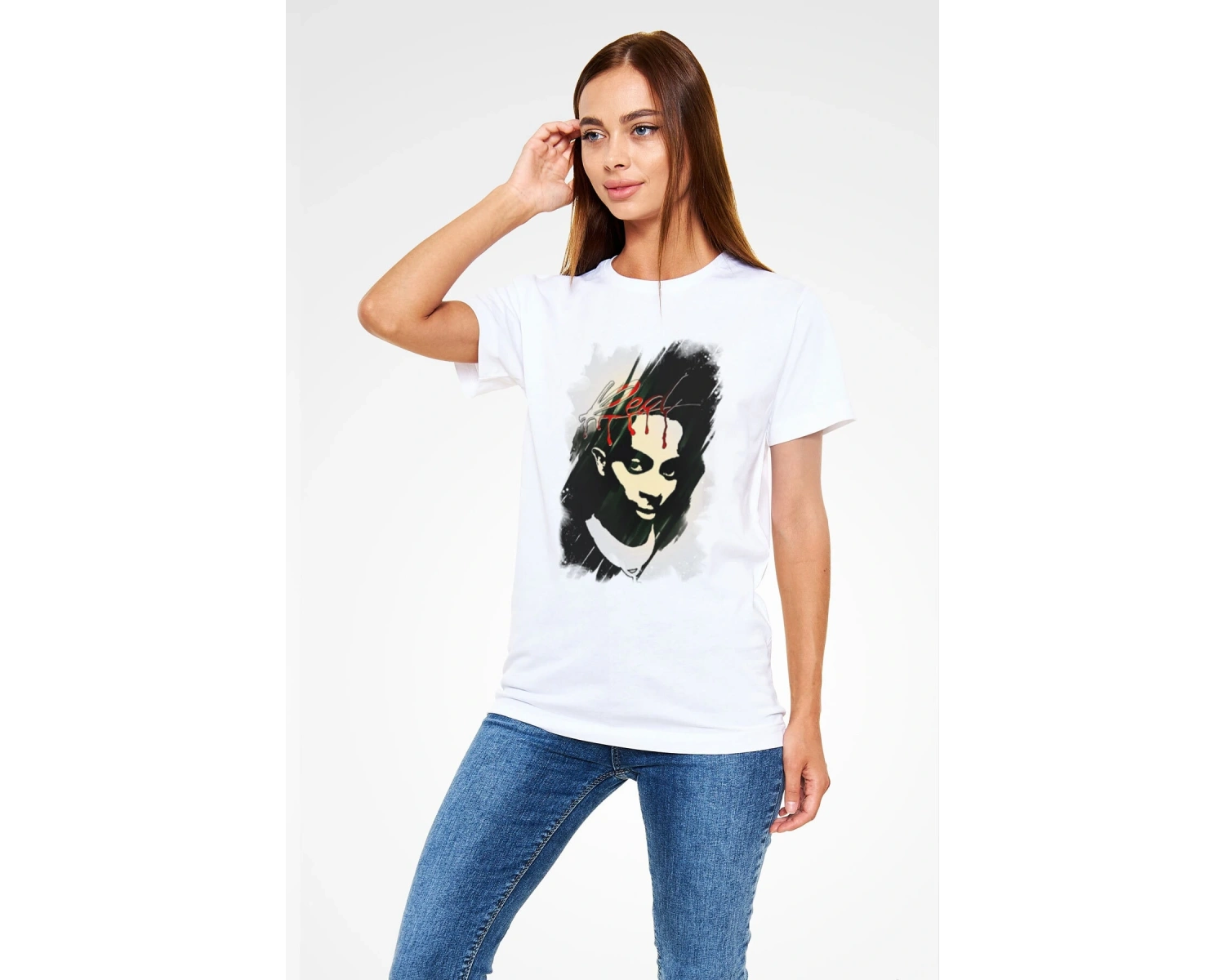 Playboi Carti Baskılı Unisex Beyaz Tişört