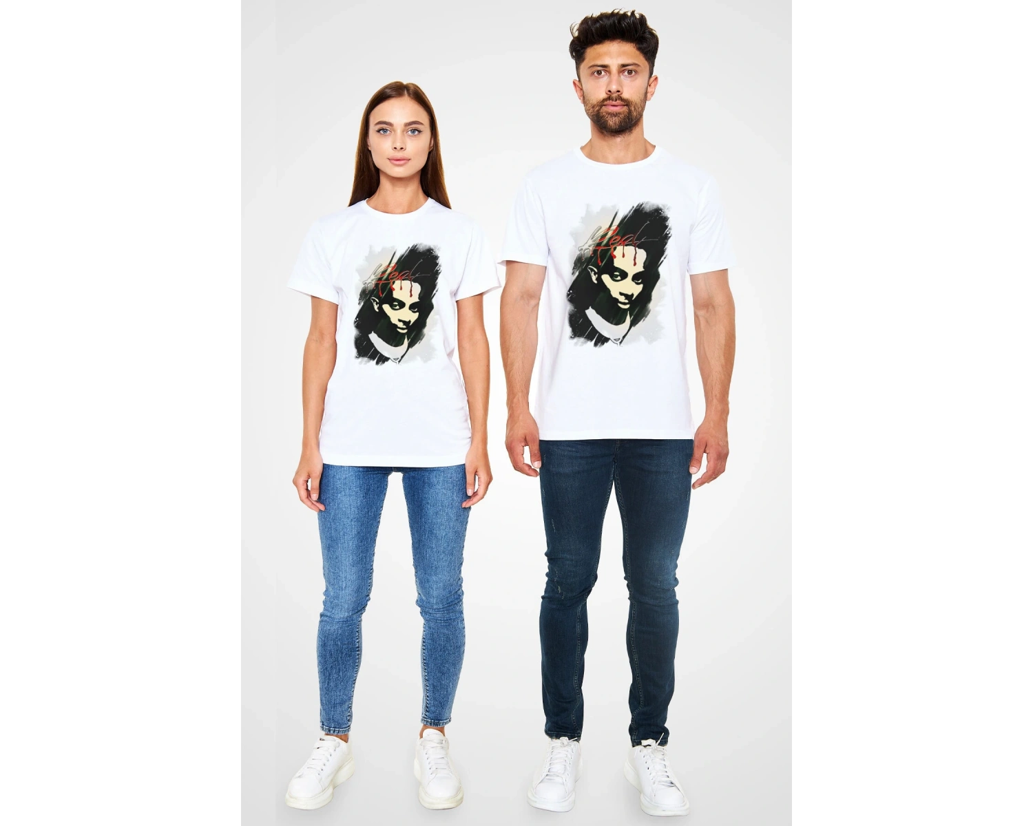 Playboi Carti Baskılı Unisex Beyaz Tişört