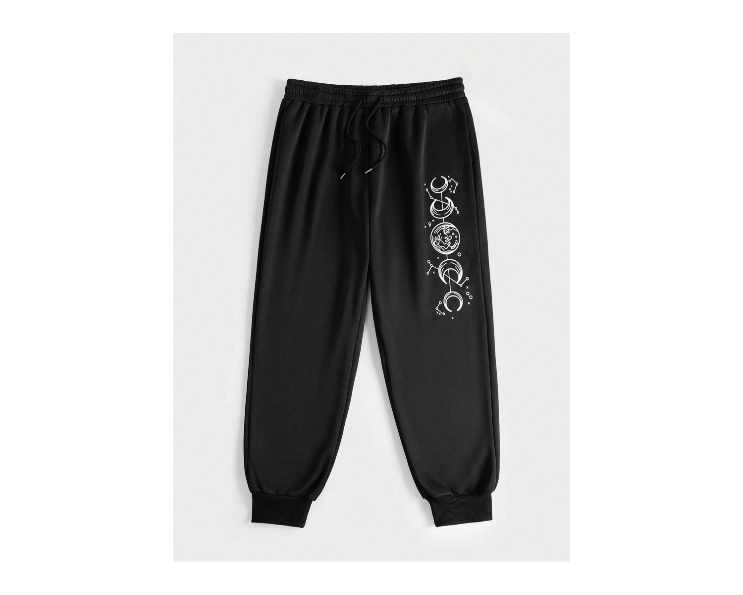 Plus Ay Desenli Beli Büzgülü Eşofman Altı