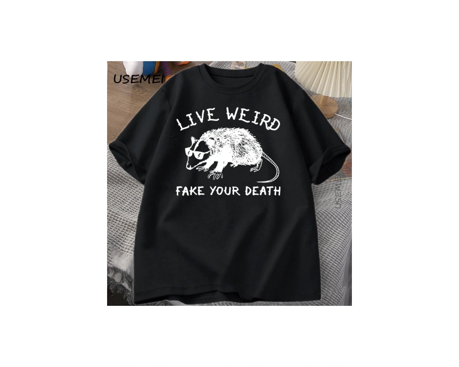 Possum T Shirt komik tişört erkekler kadınlar için hayvan grafik Tshirt rakun canlı garip T S 3057