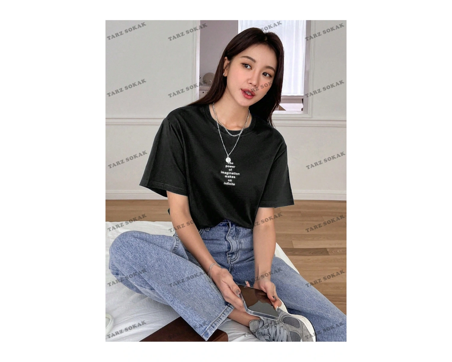 POWER Baskılı Oversize Kalıp Unisex T-shirt