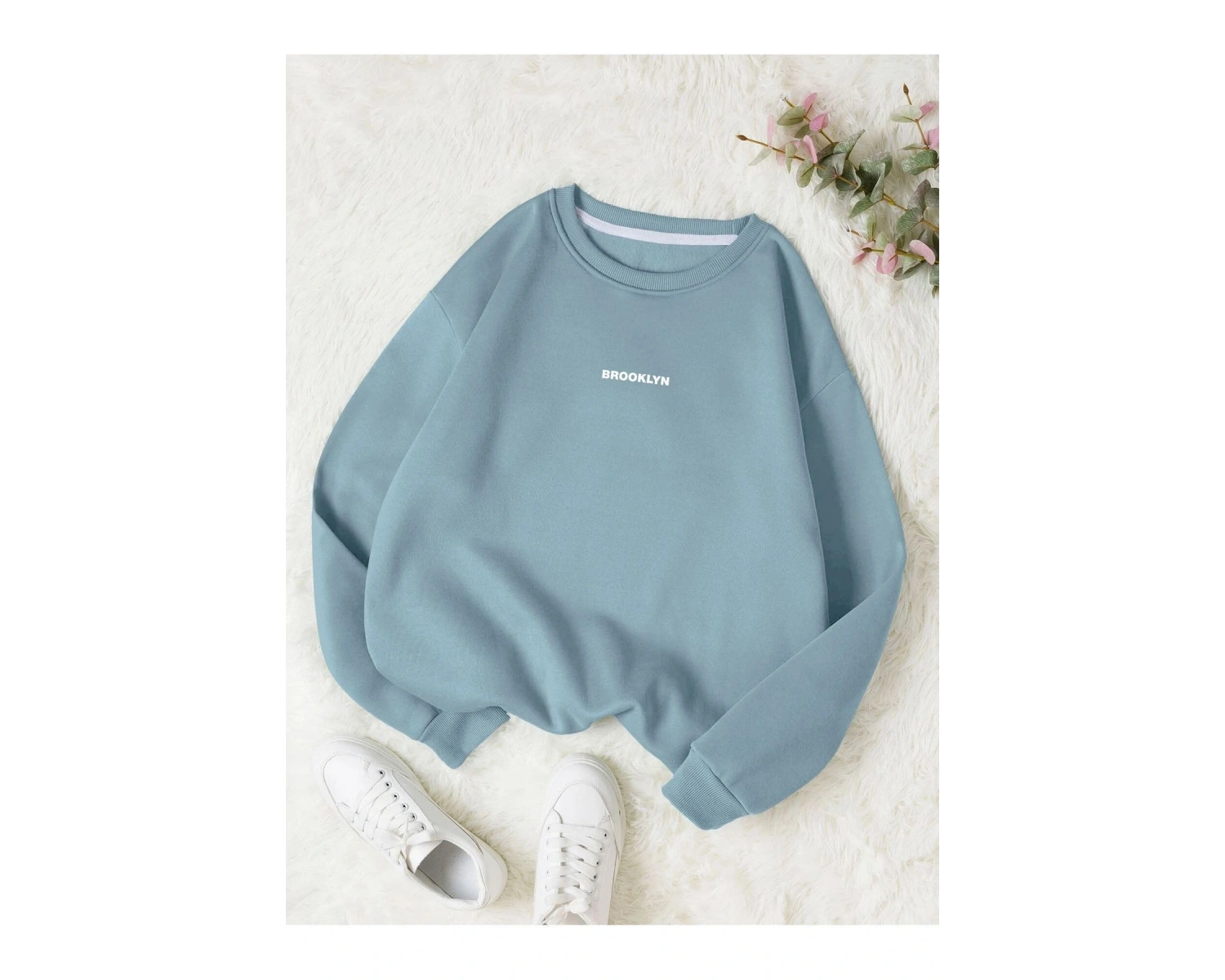 Premium Kapşonlu Sweatshirt MAVİRENK