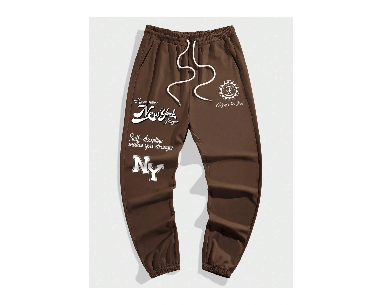 Prep Guys Slogan Graphic Drawstring Waist Eşofman Altı