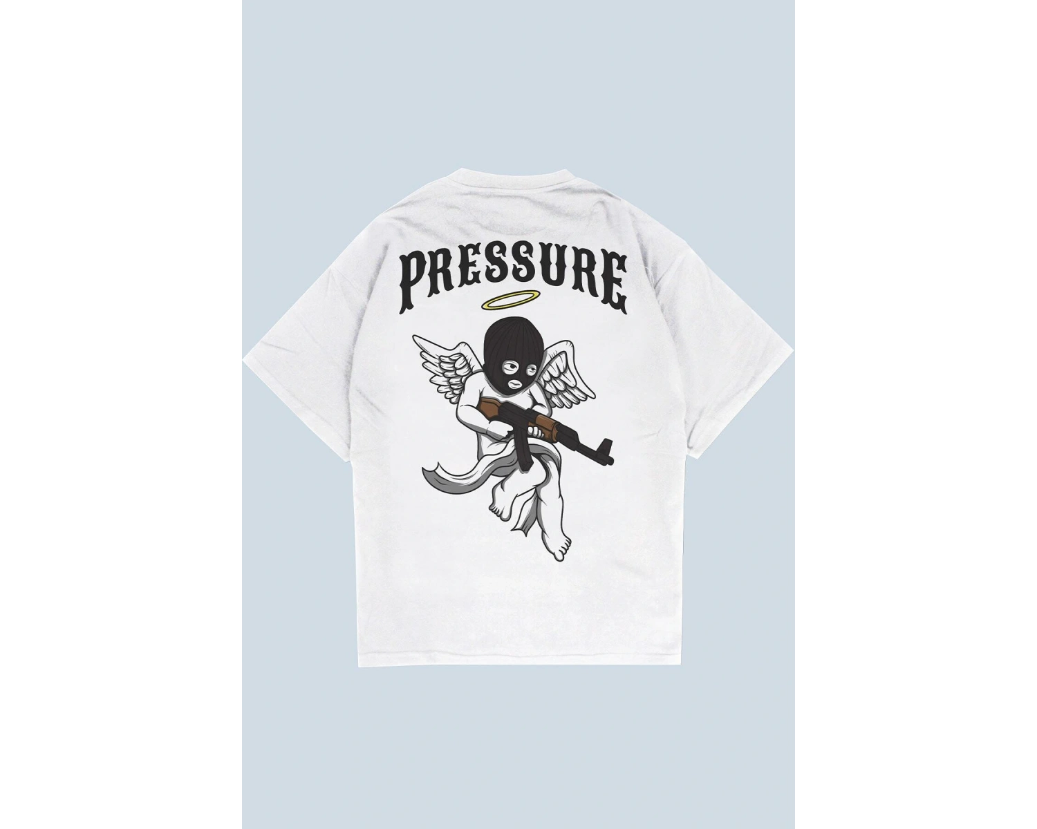 Pressure Beyaz Oversize Unisex T-shirt