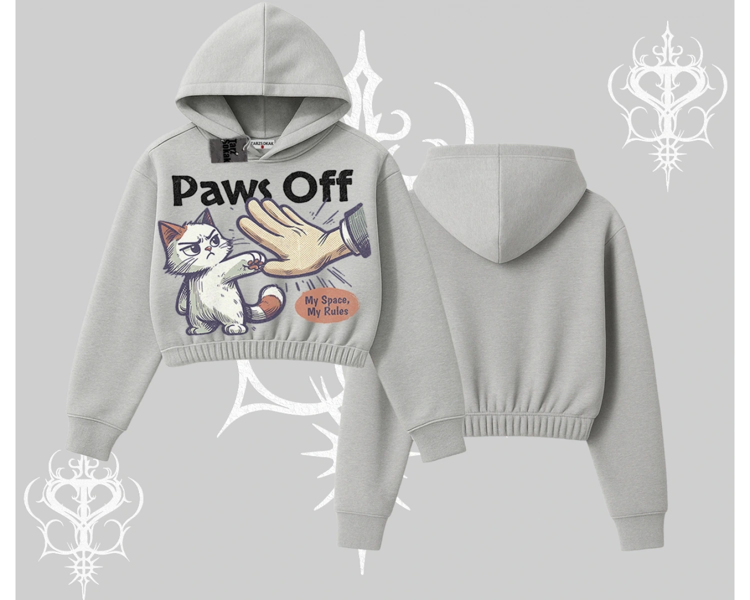ProCATstinator Kedi Baskılı Kayık Yaka Sweatshirt