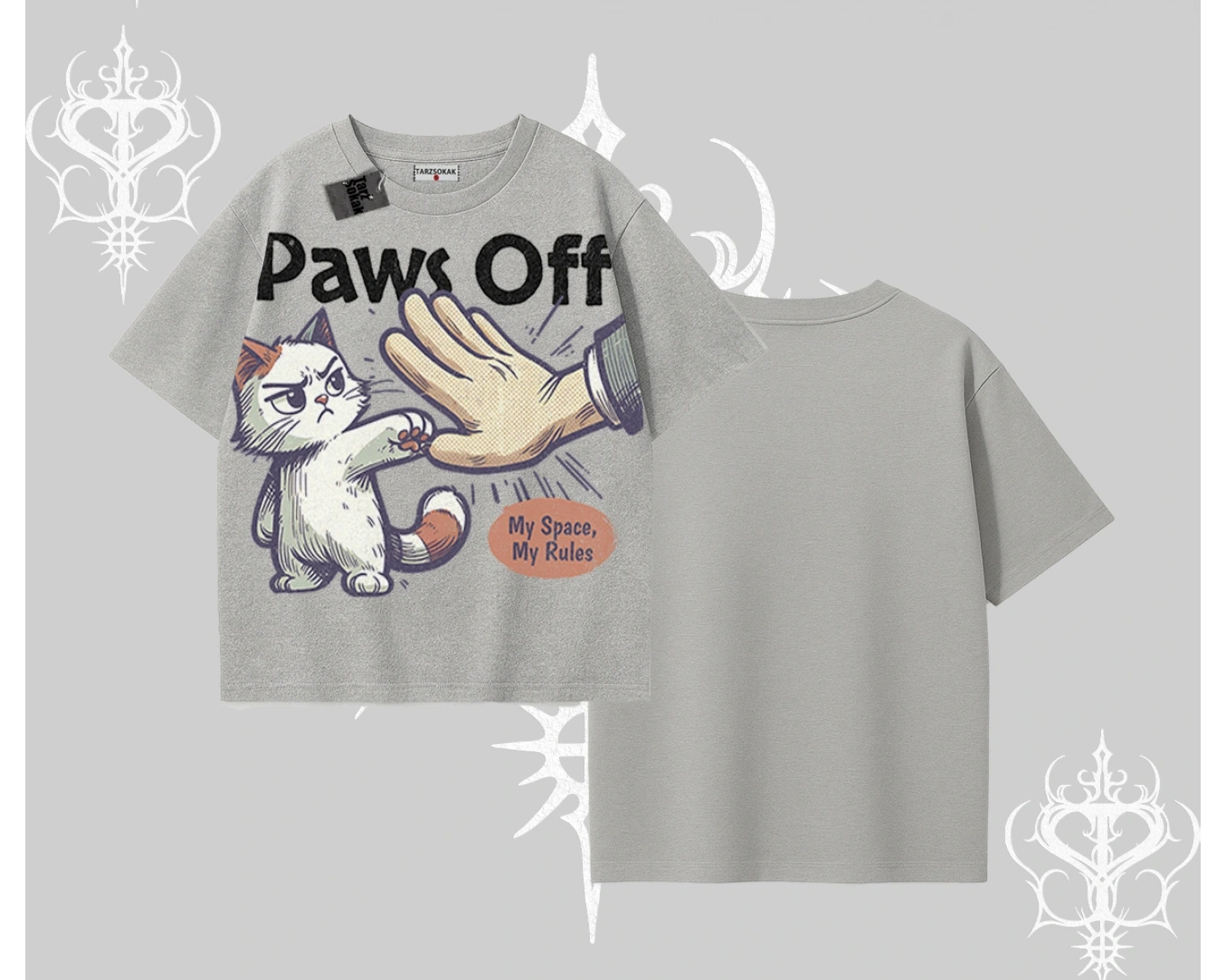 ProCATstinator Kedi Baskılı Kayık Yaka Tshirt