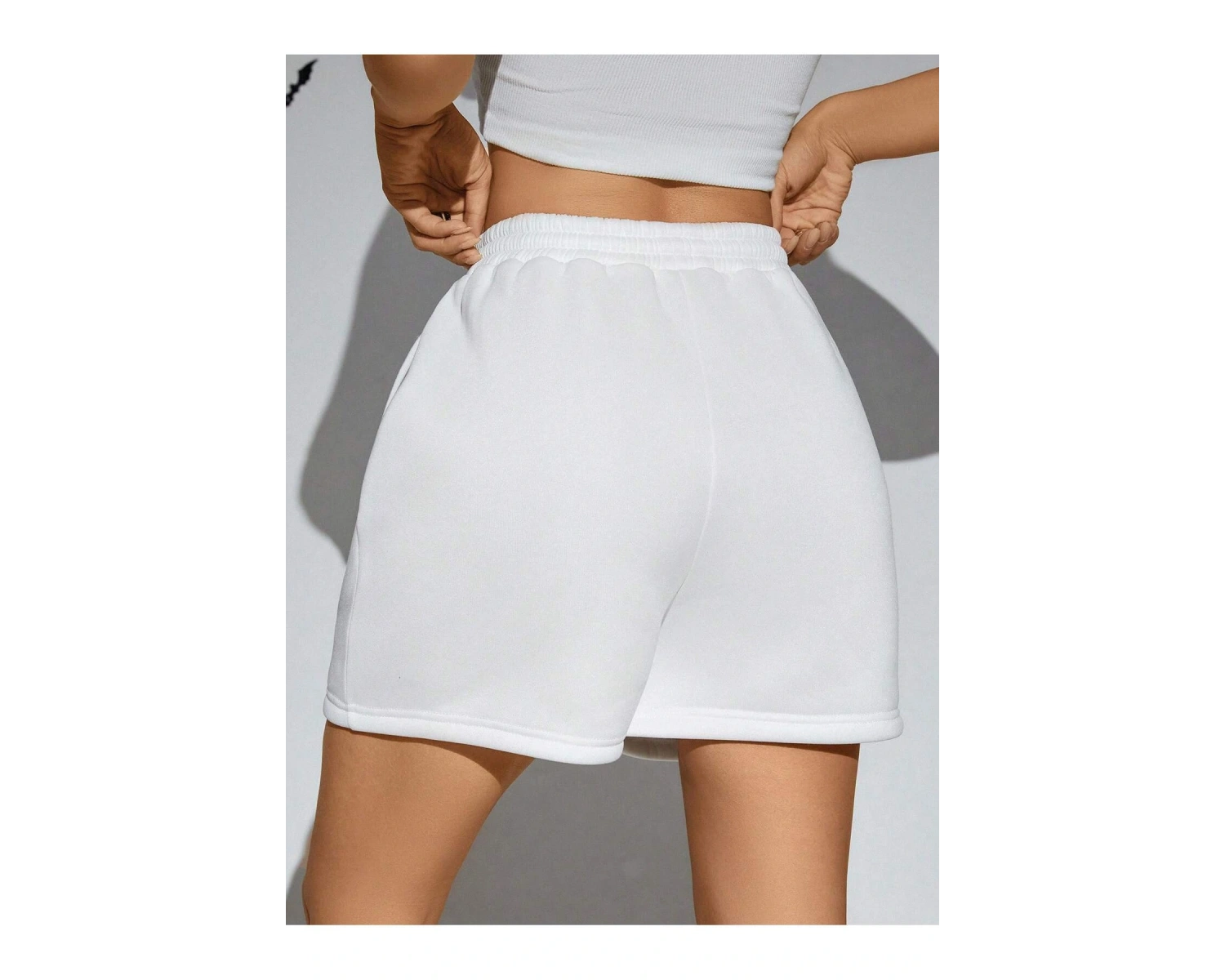 PUNK Halloween Spider Web Print Drawstring Waist Şort