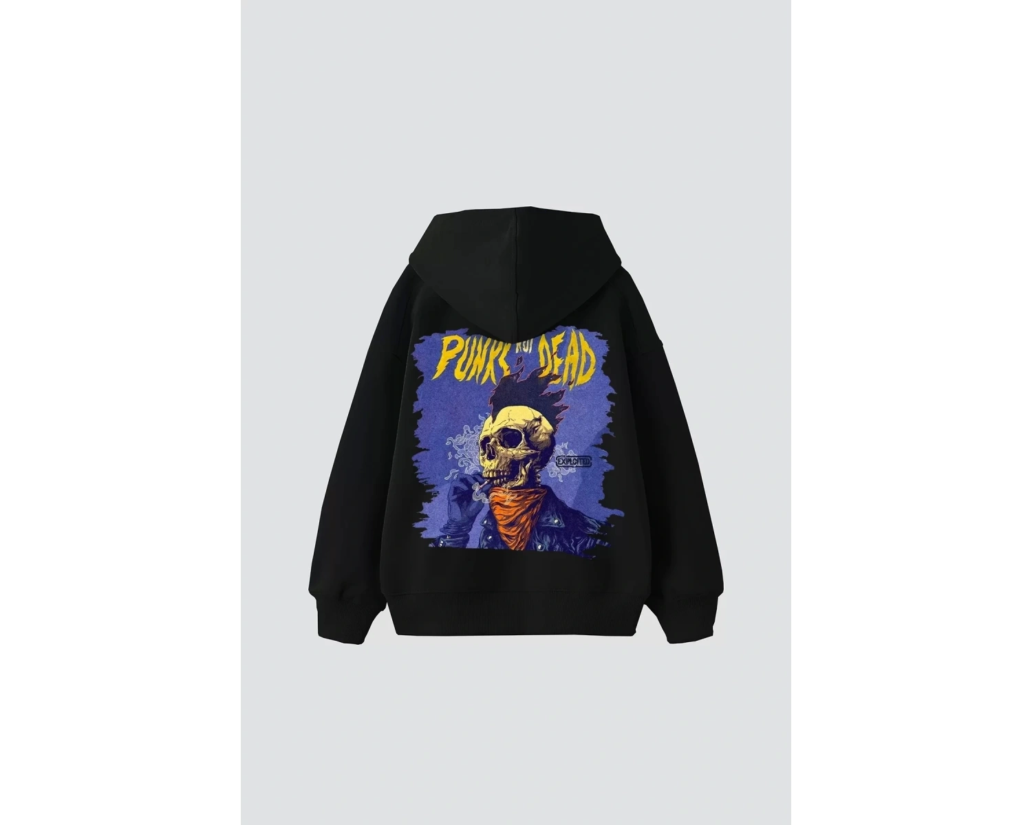 Punks Not Dead Baskılı Oversize Unisex Beyaz