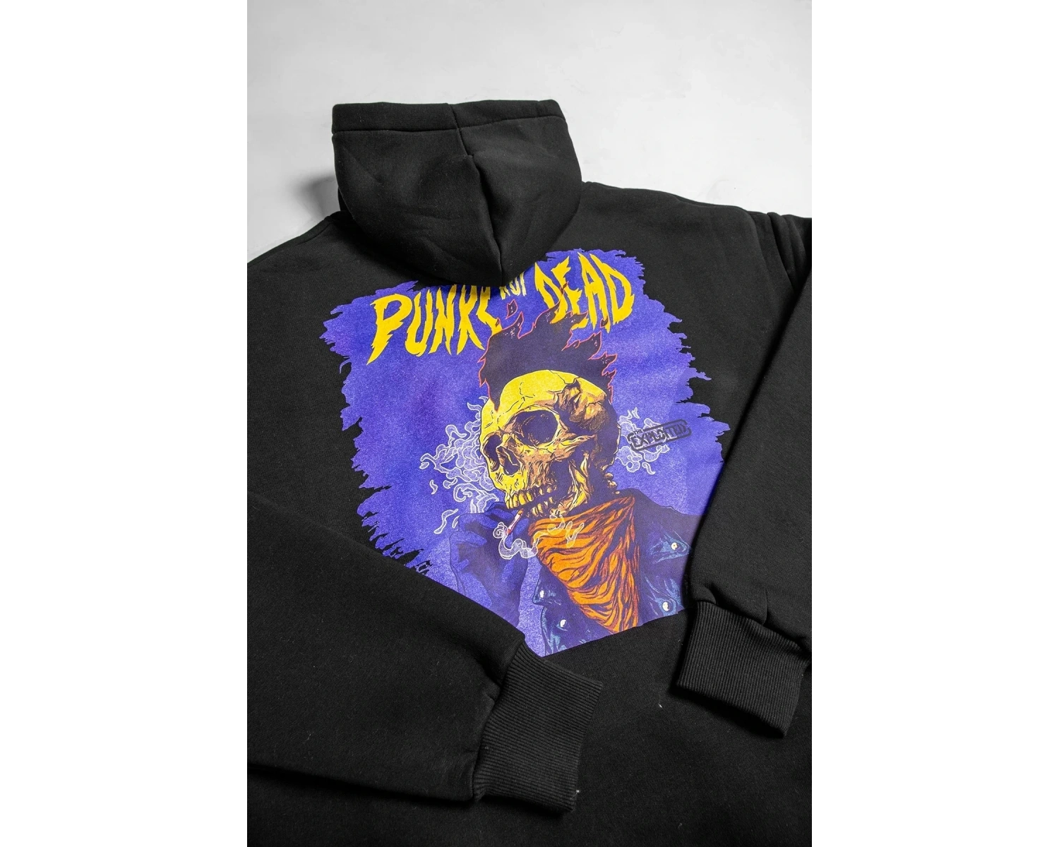 Punks Not Dead Baskılı Oversize Unisex Beyaz