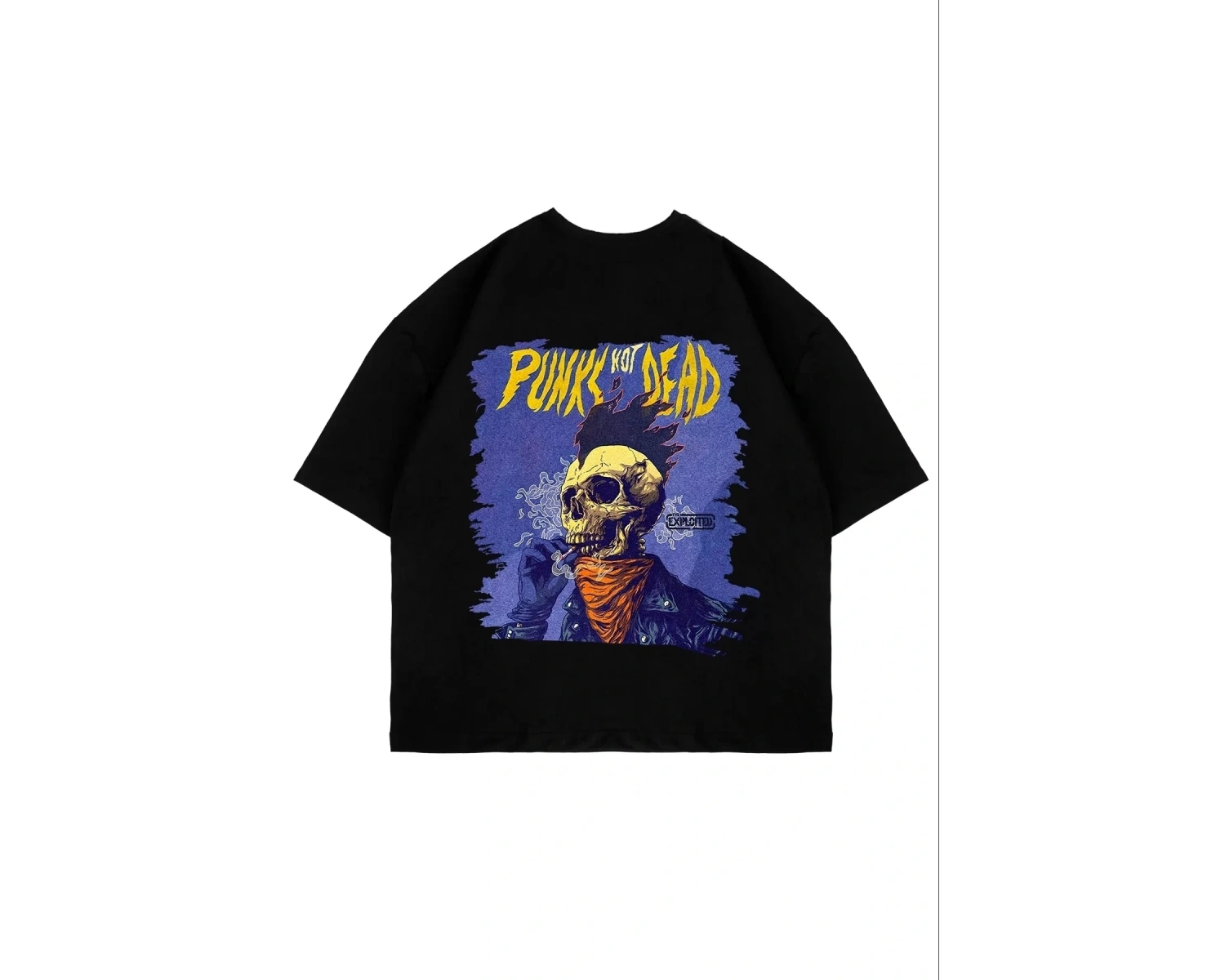 Punks Not Dead Sırt Baskılı Oversize Unisex Beyaz