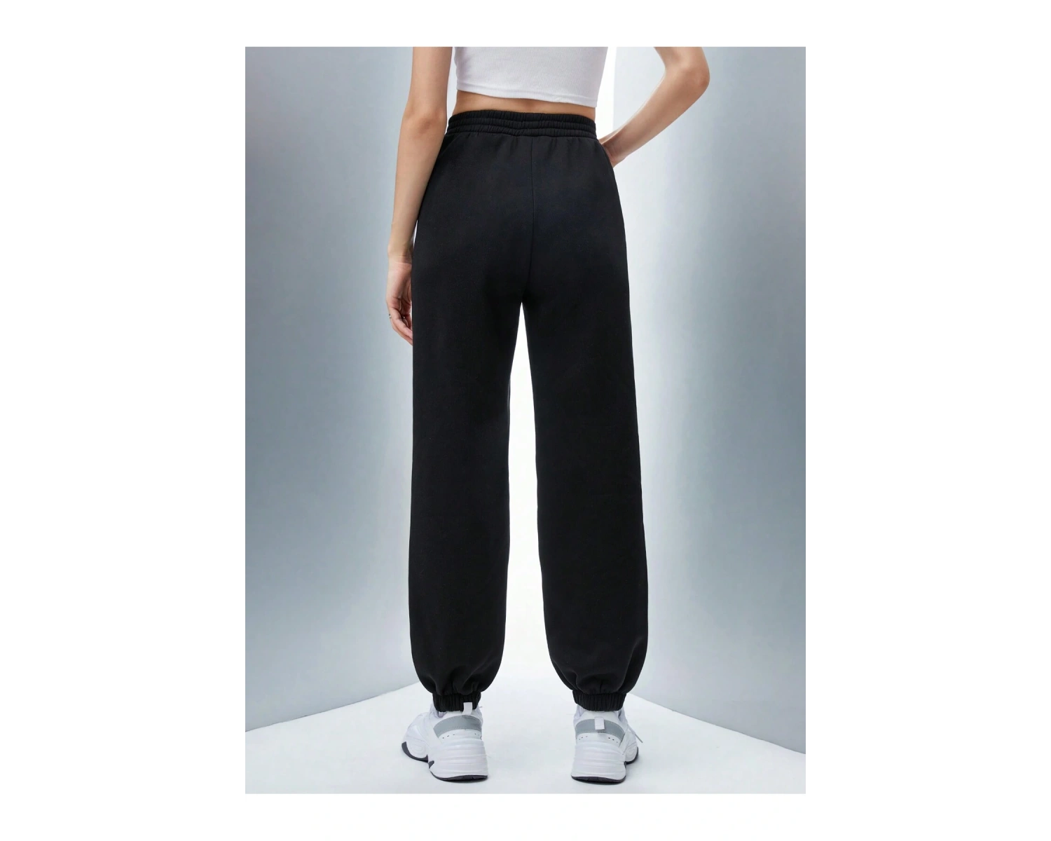 Qutie Letter Graphic Elastic Waist 4 Mevsim Eşofman