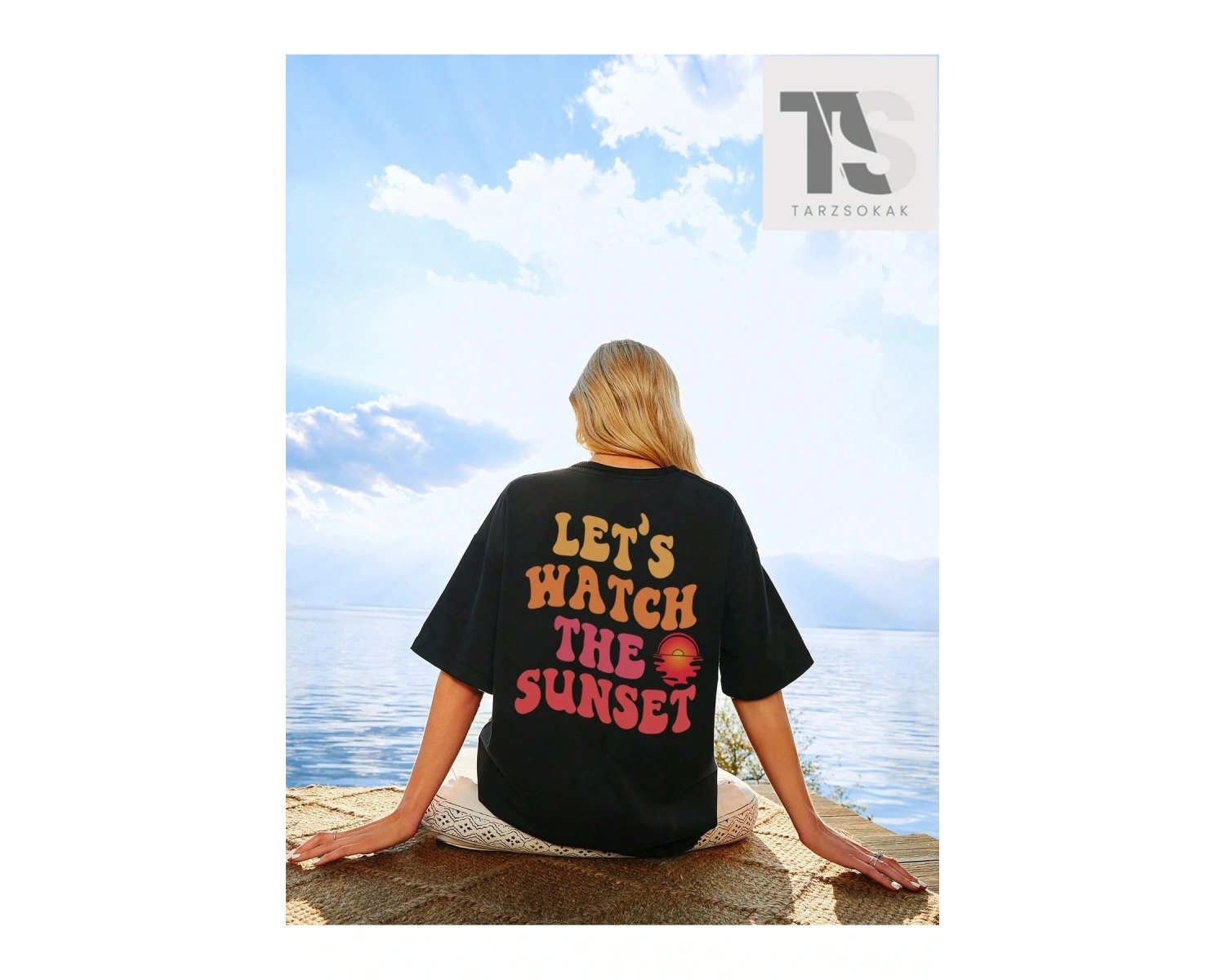 Qutie Sloganlı Grafik Düşük Omuz Tişört