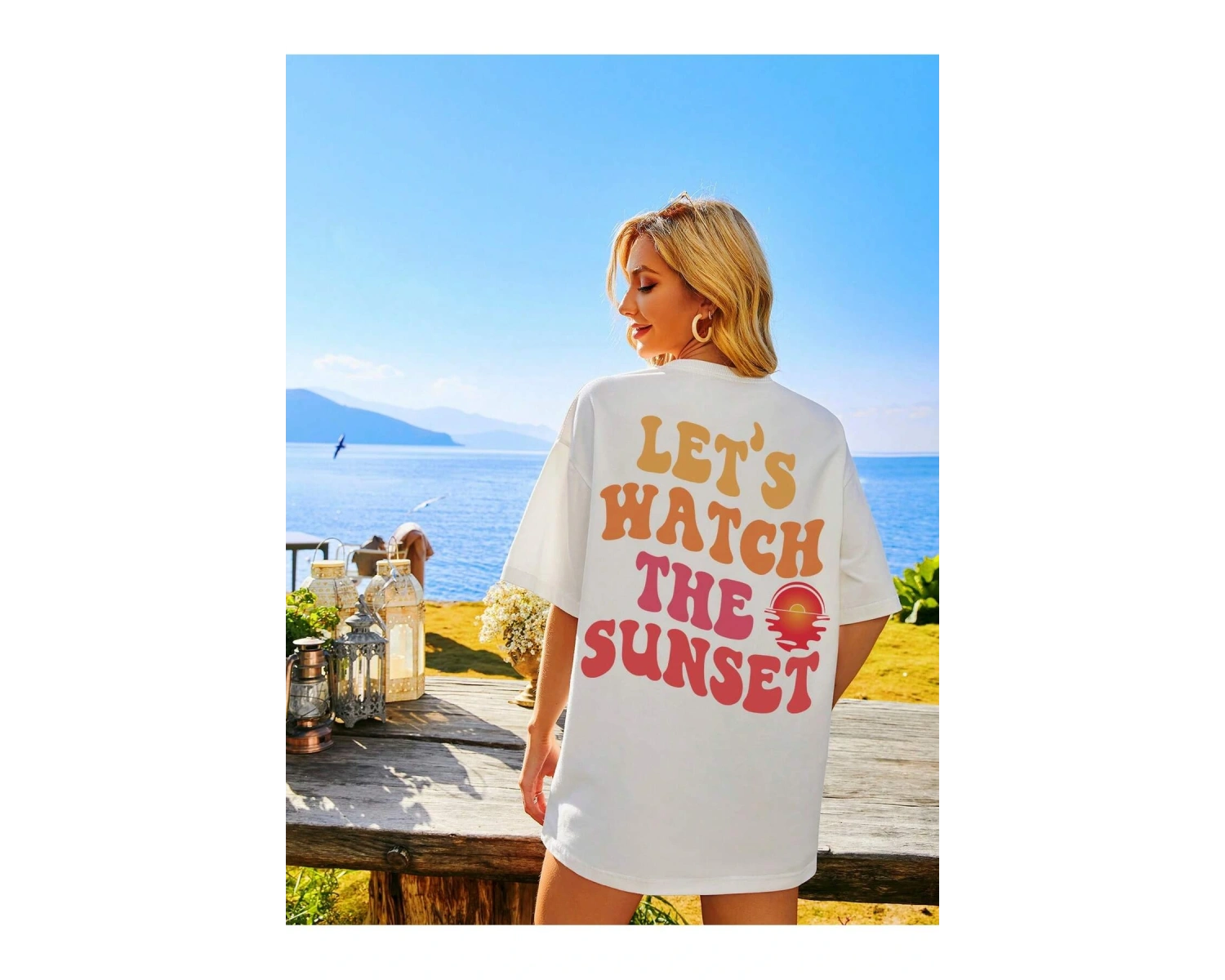 Qutie Sloganlı Grafik Düşük Omuz Tişört