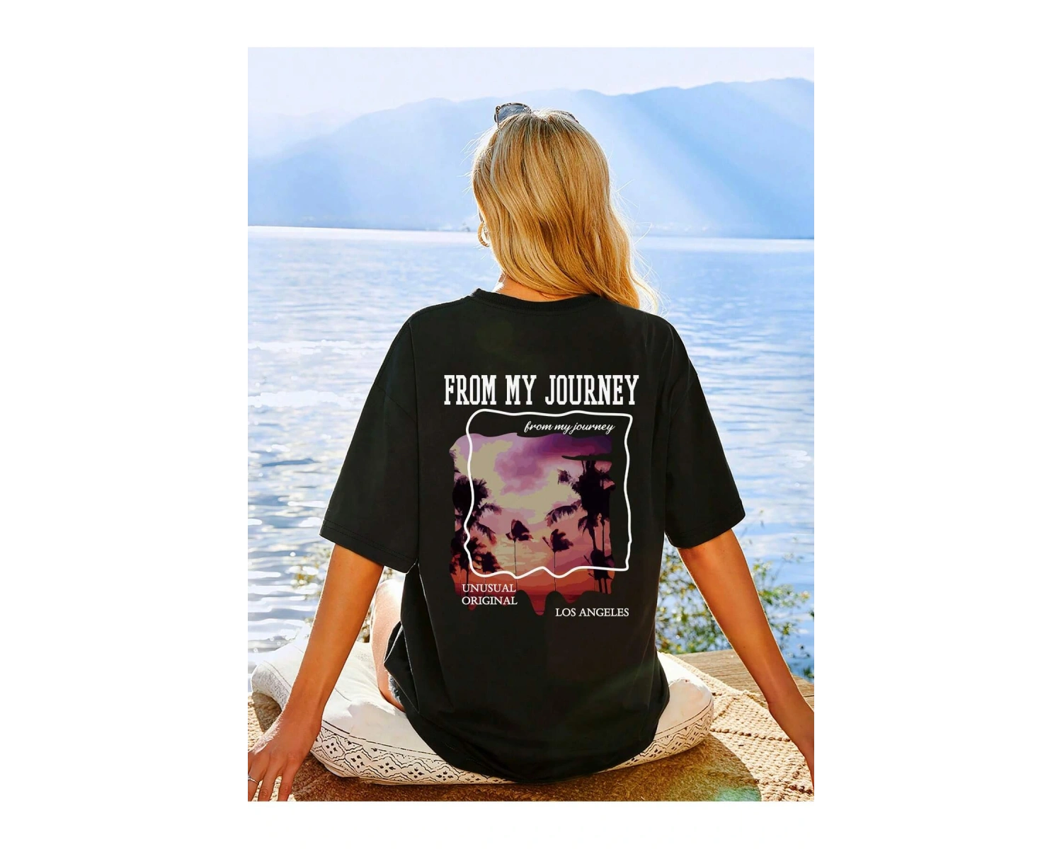 Qutie Sloganlı Grafik Düşük Omuz Tişört