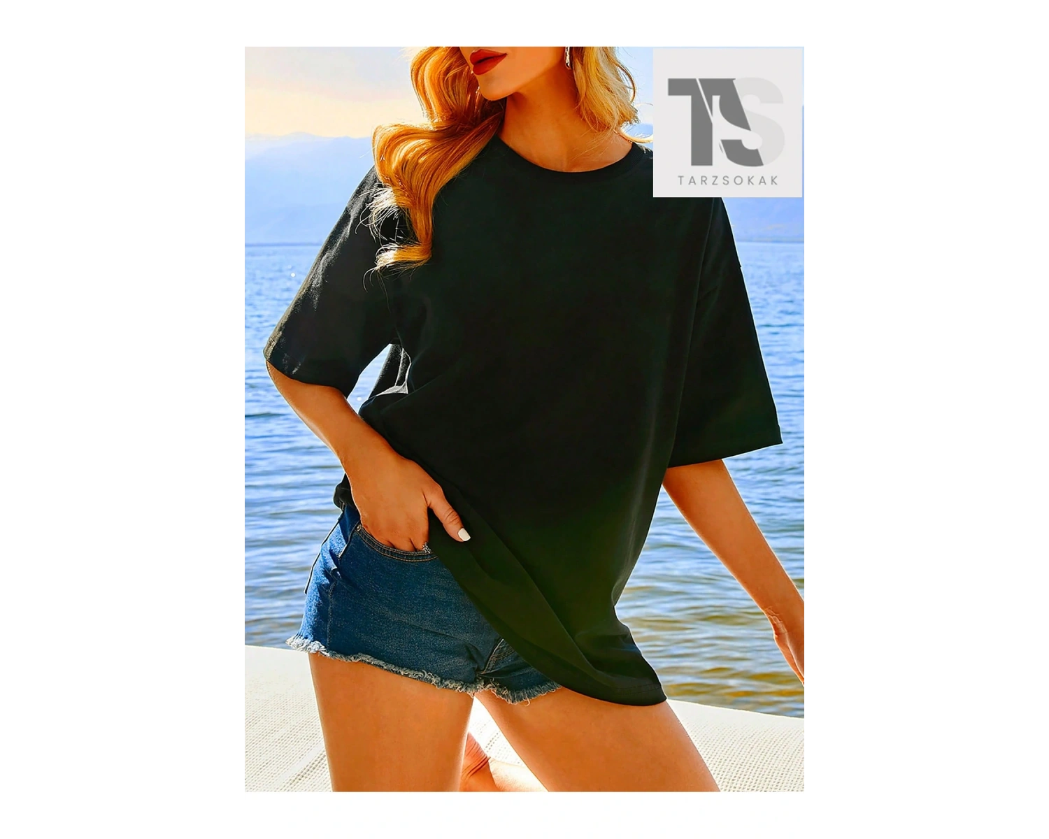 Qutie Sloganlı Grafik Düşük Omuz Tişört