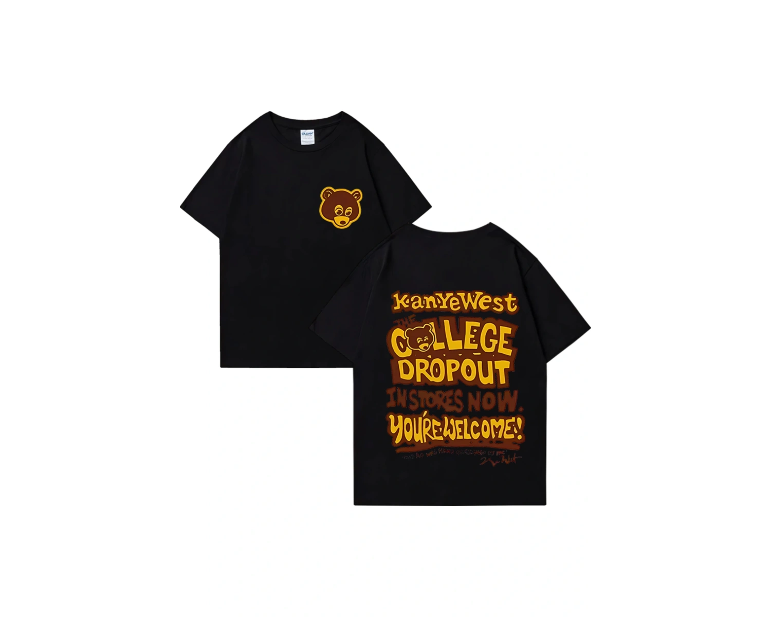 Rapçi Kanye West Moda Grafik baskı T Shirt Erkek Kadın vintage Tee Büyük Boy kısa