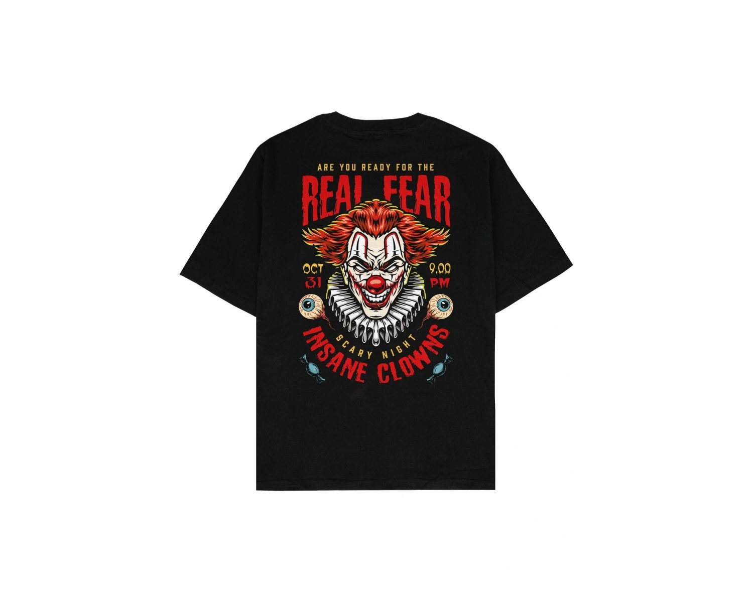 Real Fear Siyah Oversize Unisex T-shirt
