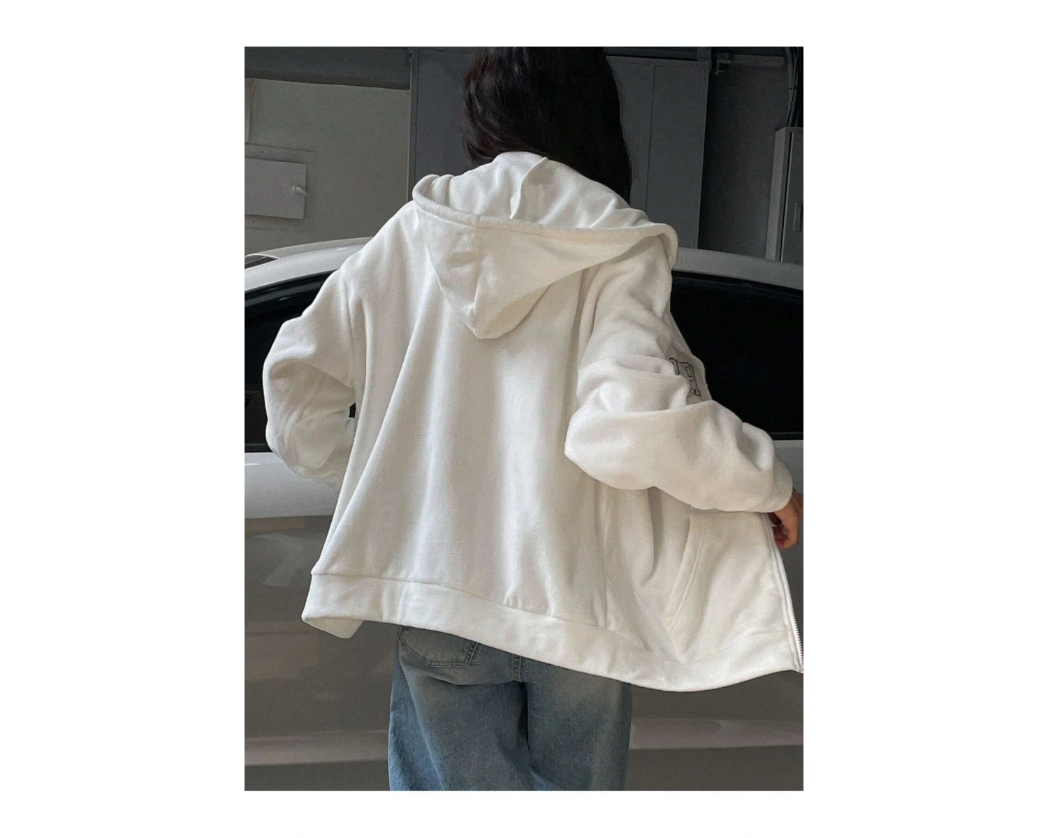 Relax&Basic----Ünisex Basic Slim Fit Kapüşonlu Fermuarlı Cepli Sweatshirt Bej Bej