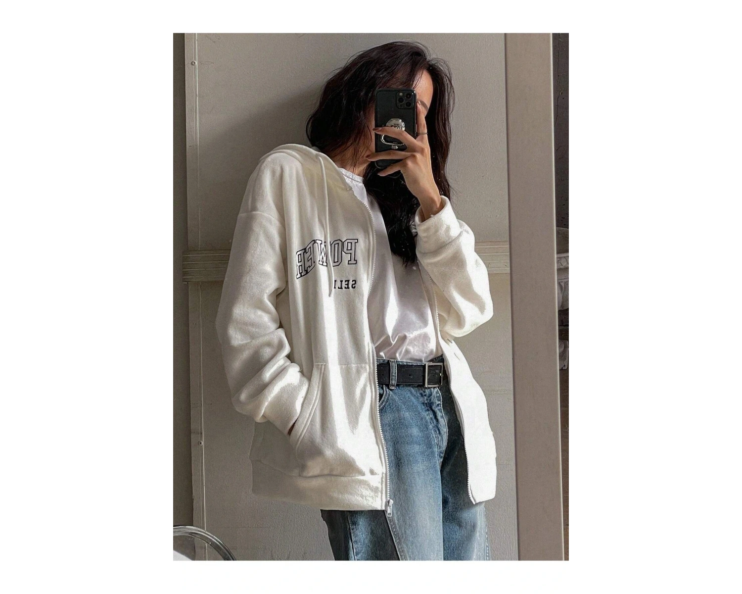 Relax&Basic----Ünisex Basic Slim Fit Kapüşonlu Fermuarlı Cepli Sweatshirt Bej Bej