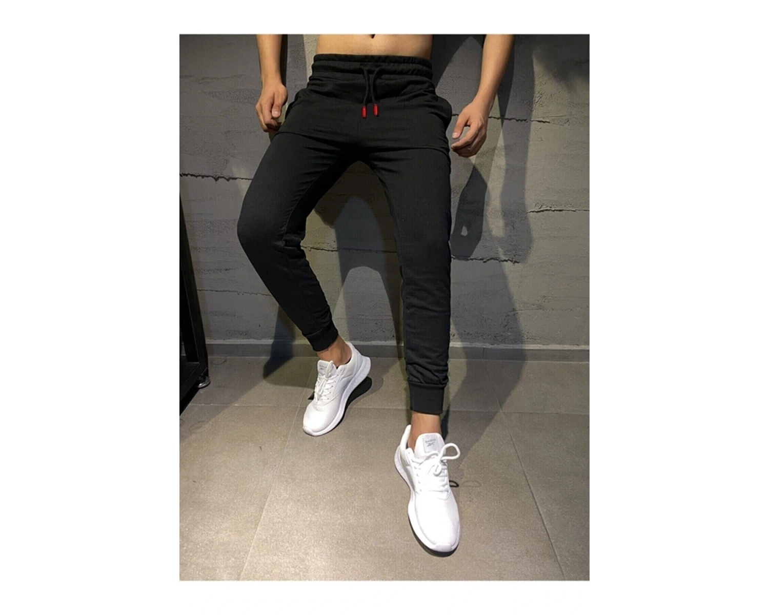 Relax family xf Erkek Siyah Yazlık Slim Fit Dar Kesim Jogger Eşofman Altı RLX044513
