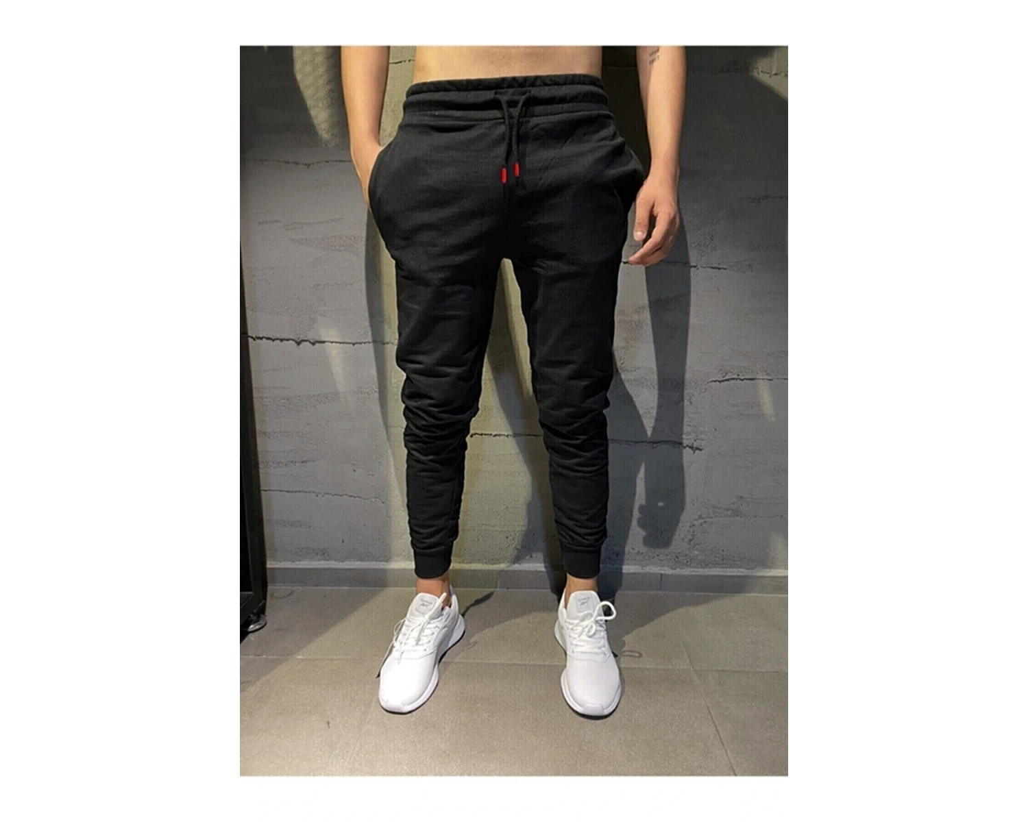 Relax family xf Erkek Siyah Yazlık Slim Fit Dar Kesim Jogger Eşofman Altı RLX044513