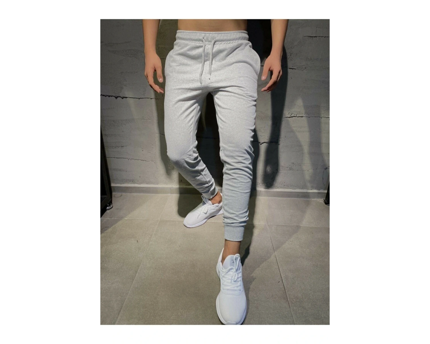 Relax family xf Erkek Yazlık Gri Eşofman Altı Jogger Dar Paça Pamuklu Slim Fit RLX044513