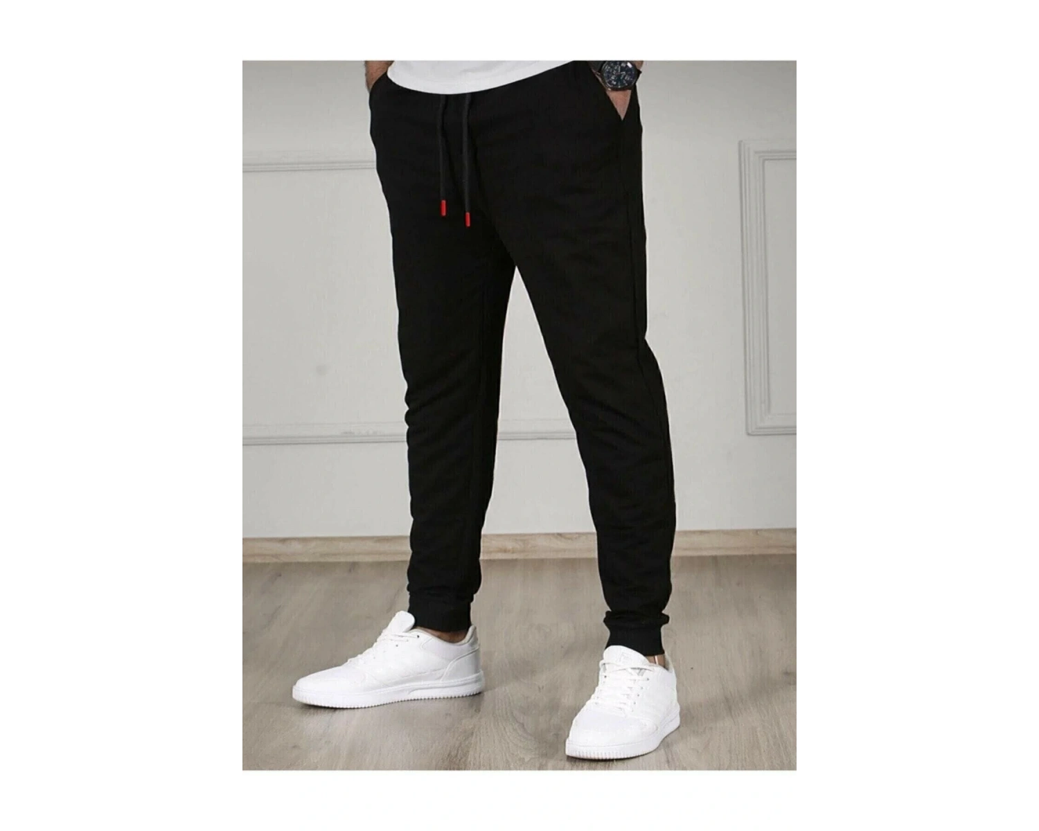 Relax family xf Erkek Yazlık Siyah Jogger Eşofman Altı Dar Paça Slim Fit RLX044513