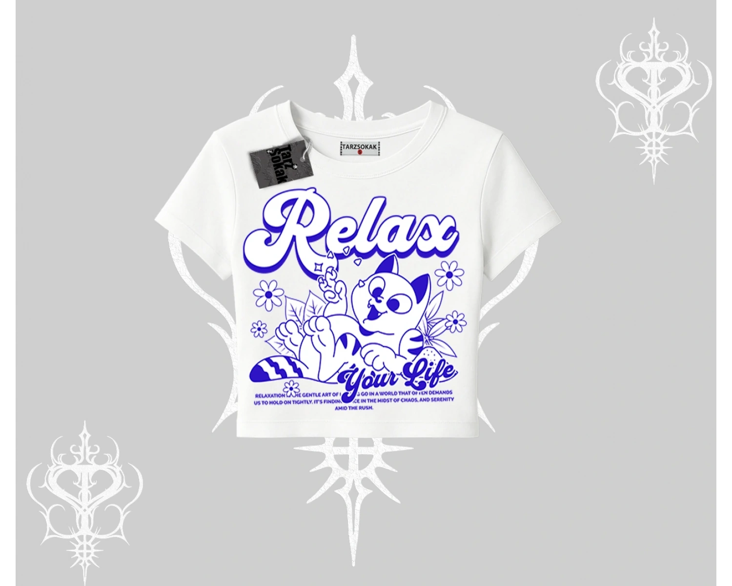 Relax Kedi Baskılı Babby Tee Tshirt