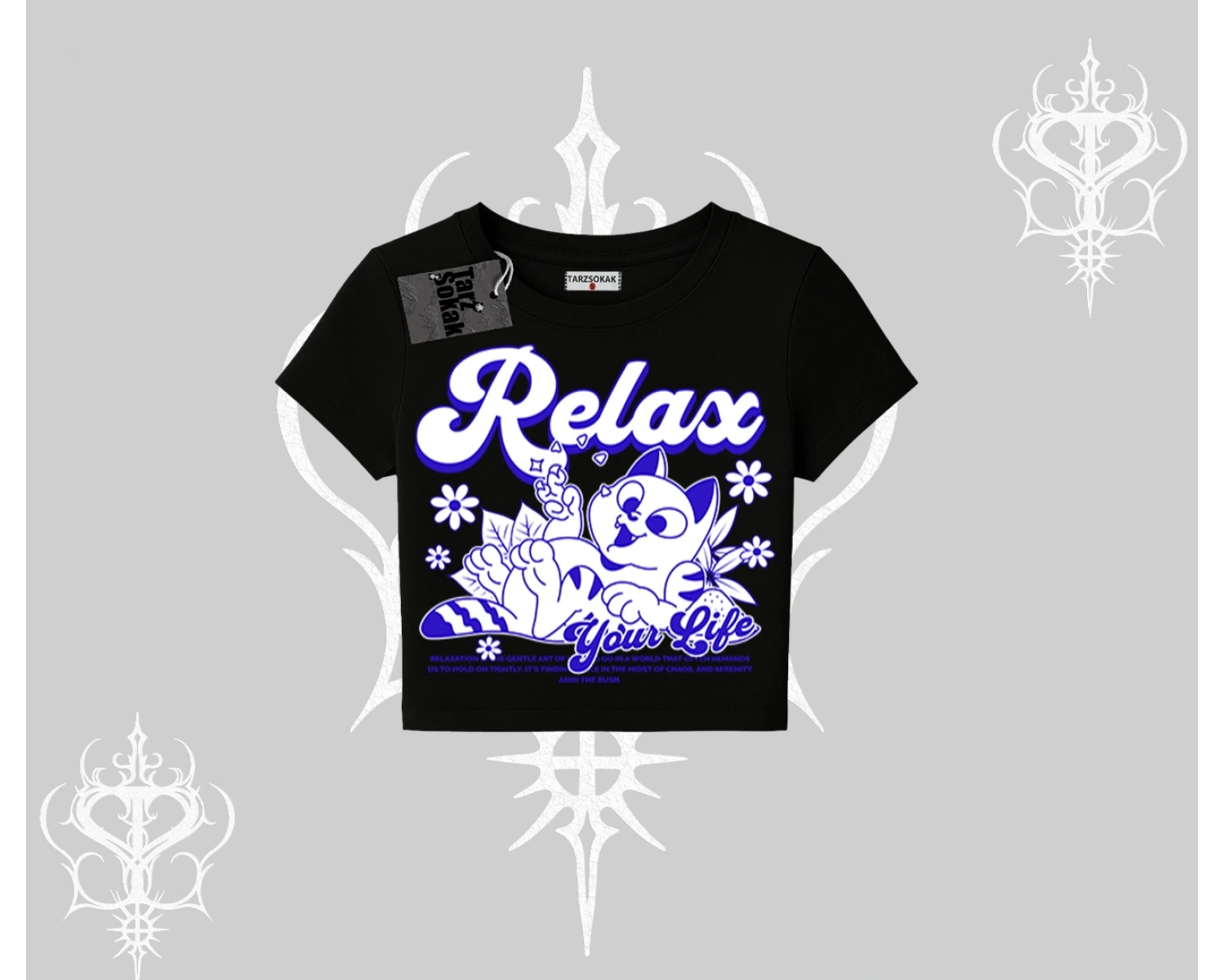 Relax Kedi Baskılı Babby Tee Tshirt