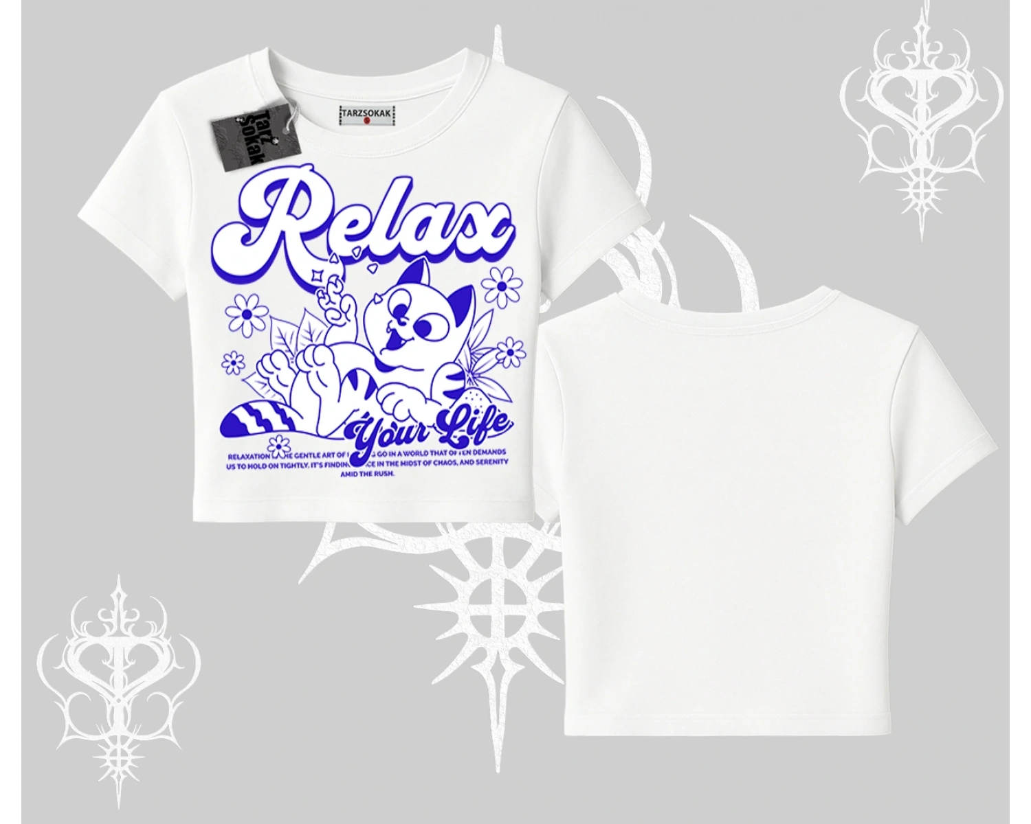Relax Kedi Baskılı Babby Tee Tshirt