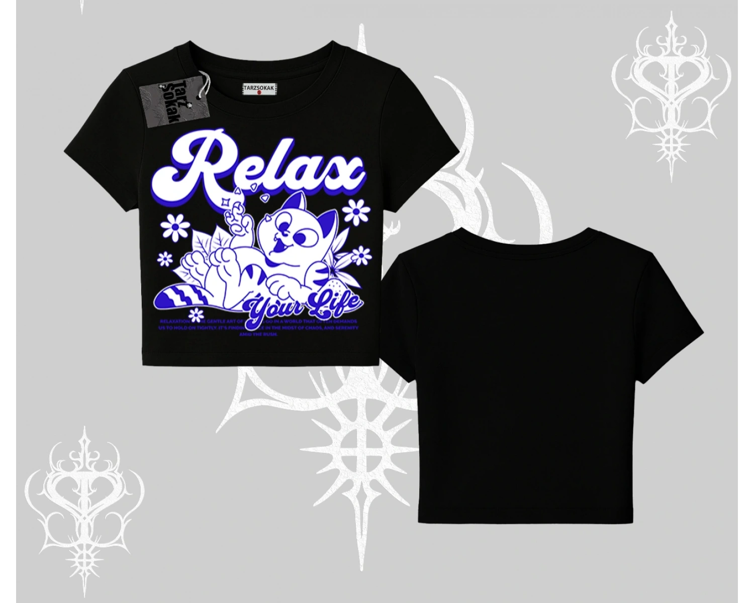 Relax Kedi Baskılı Babby Tee Tshirt