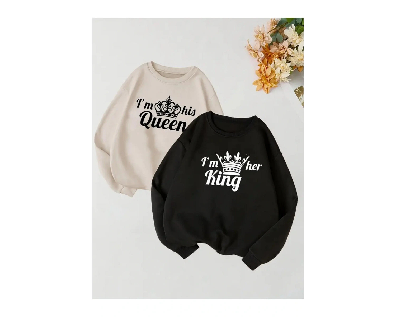 Renkli Biskilet Yaka Sweatshirt Çift Sevgili Kombinleri Couple Clothing