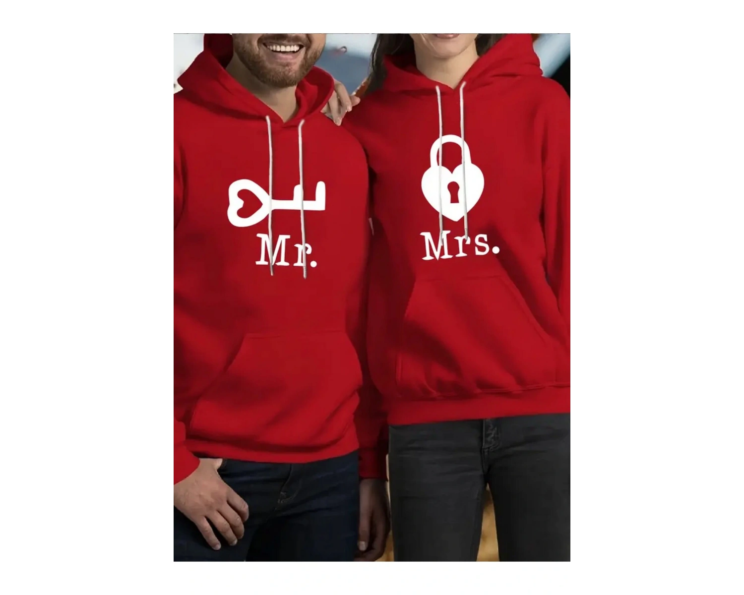 Renkli Kapşonlu Sweatshirt Çift Sevgili Kombinleri Couple Clothing