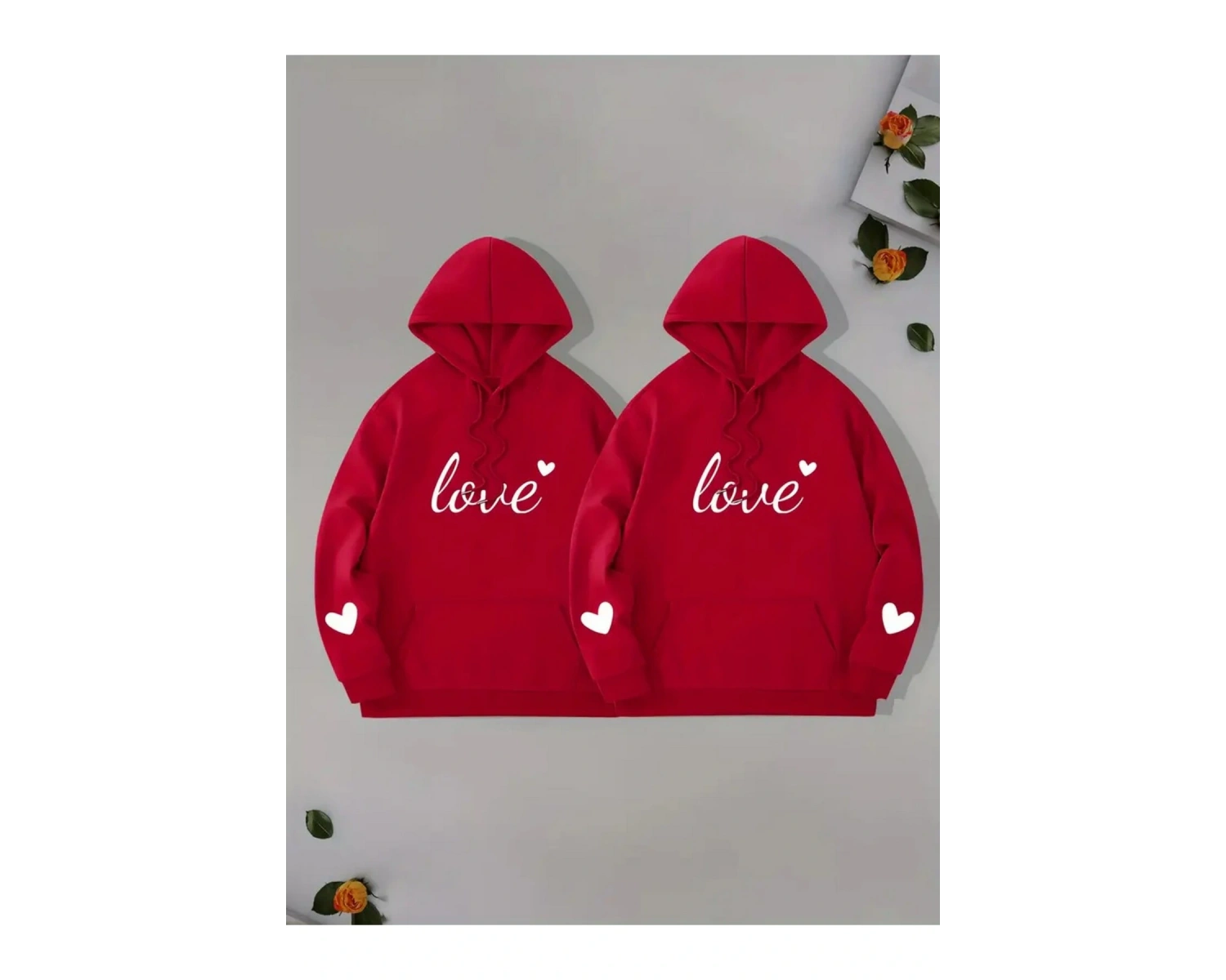 Renkli Kapşonlu Sweatshirt Çift Sevgili Kombinleri Couple Clothing