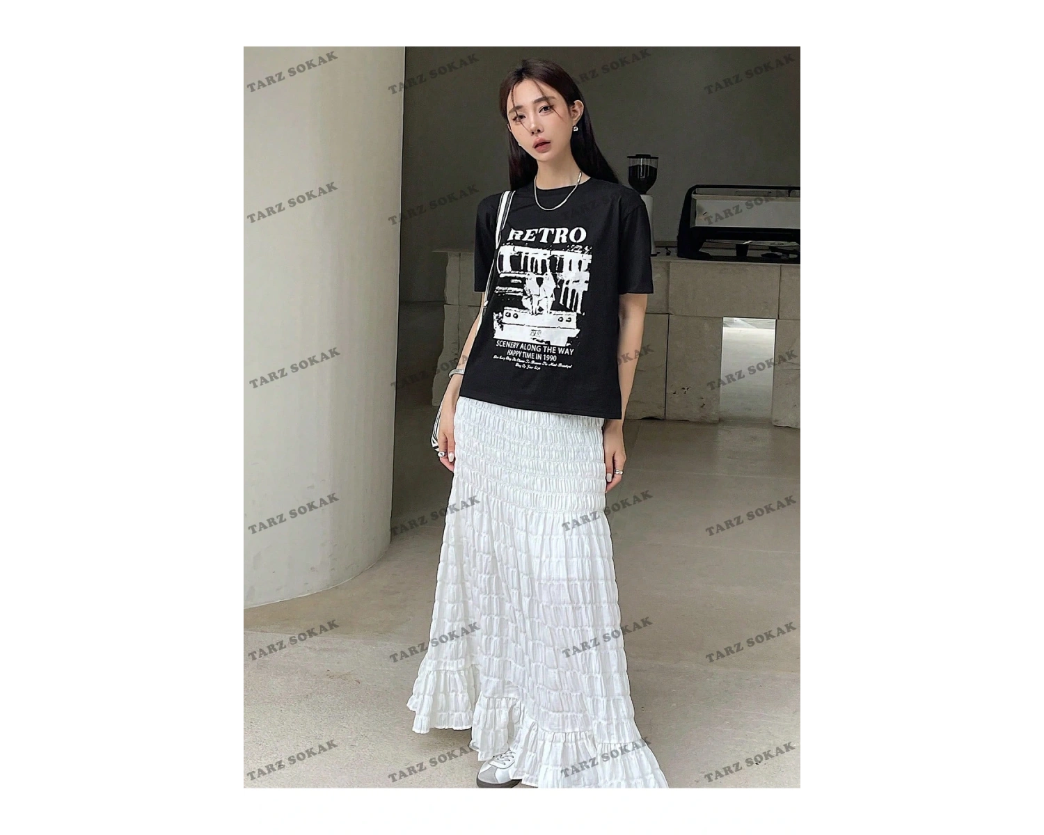 RETRO Baskılı Oversize Kalıp Unisex T-shirt