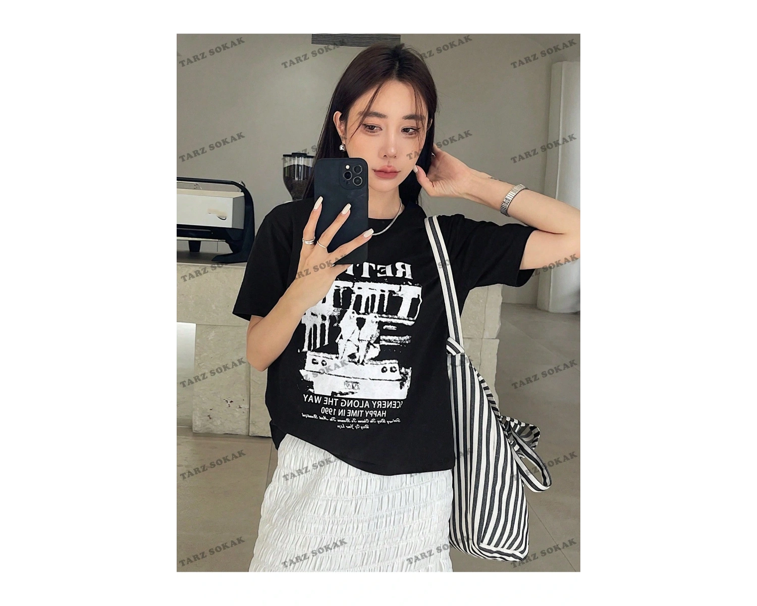 RETRO Baskılı Oversize Kalıp Unisex T-shirt