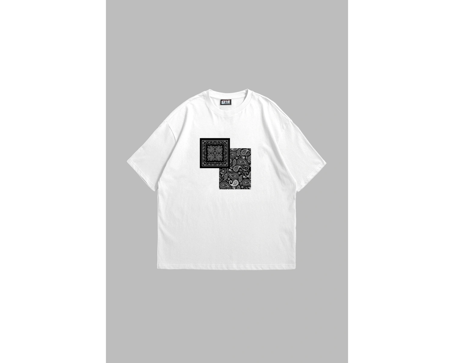 Rhythm Bandana Baskılı Oversize Unisex Beyaz